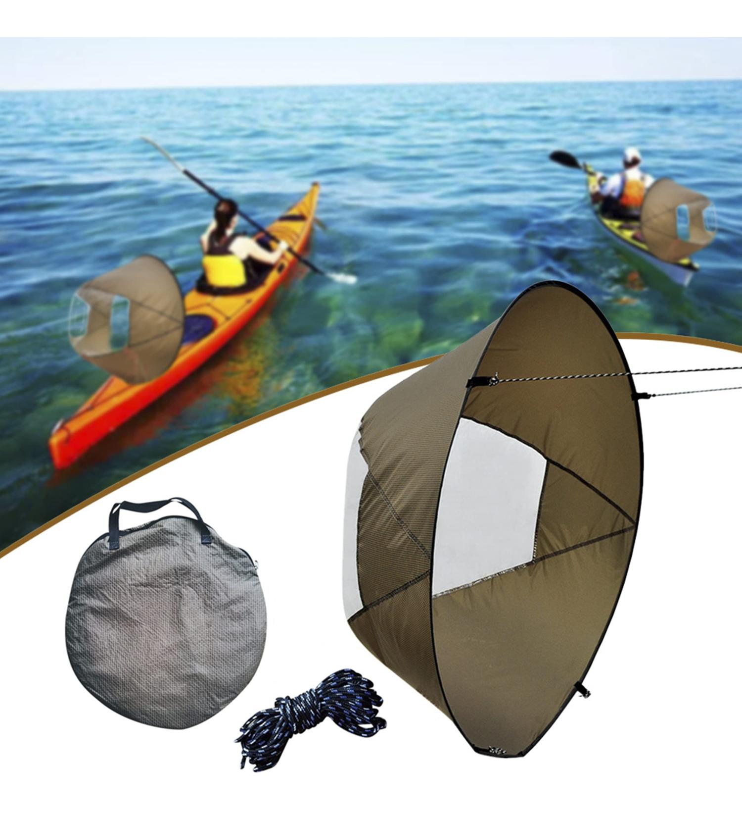 Portable Foldable Kayak Wind Sail with Transparent Window - Durable Design for Kayak Canoes (Brown) - Buy Online on GoSupps.com