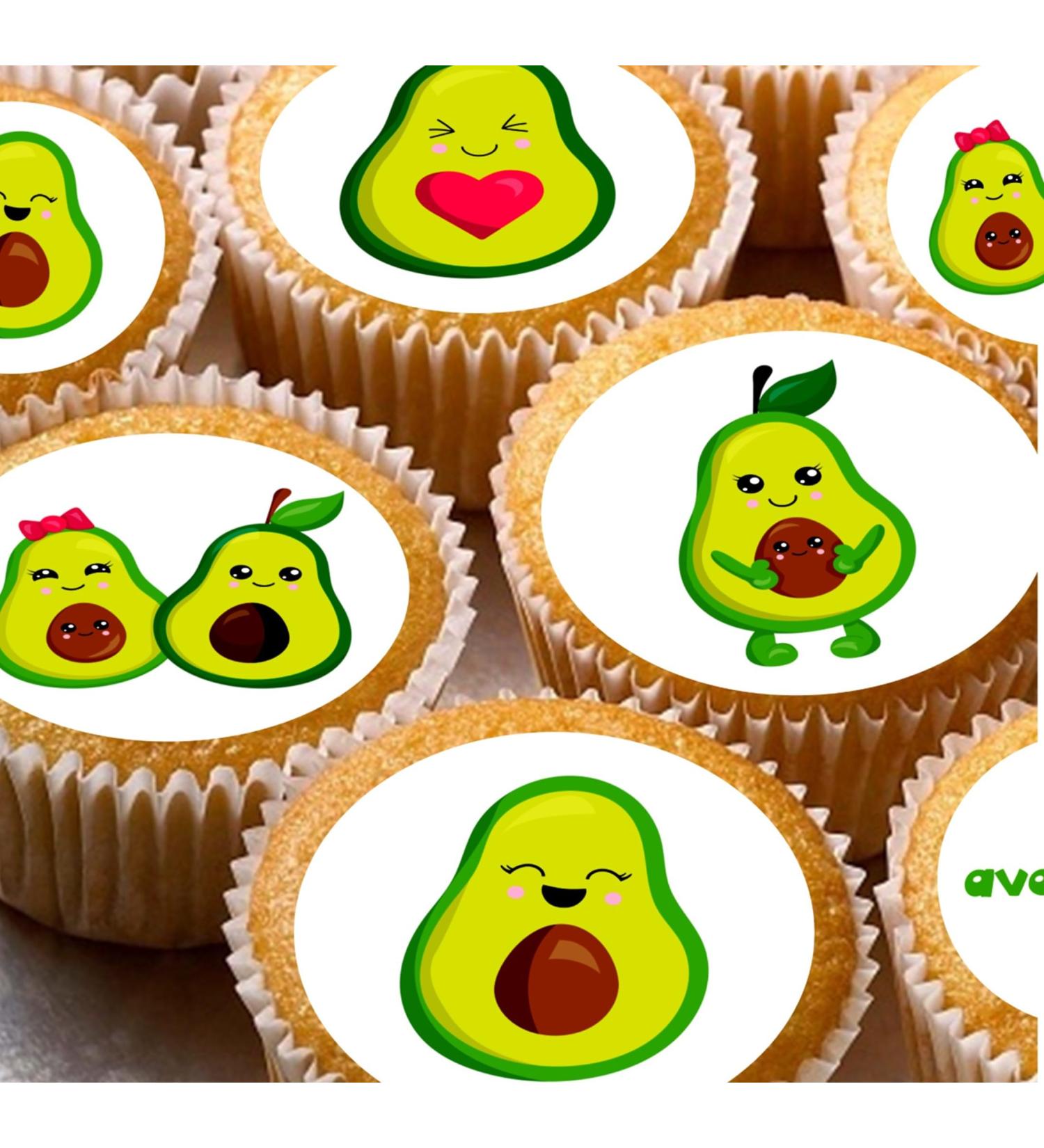 24 Avocado Target edible party decorations Iced/Icing Cupcake Topper Edible Fairy Cake Bun Toppers Round - Buy Online on GoSupps.com