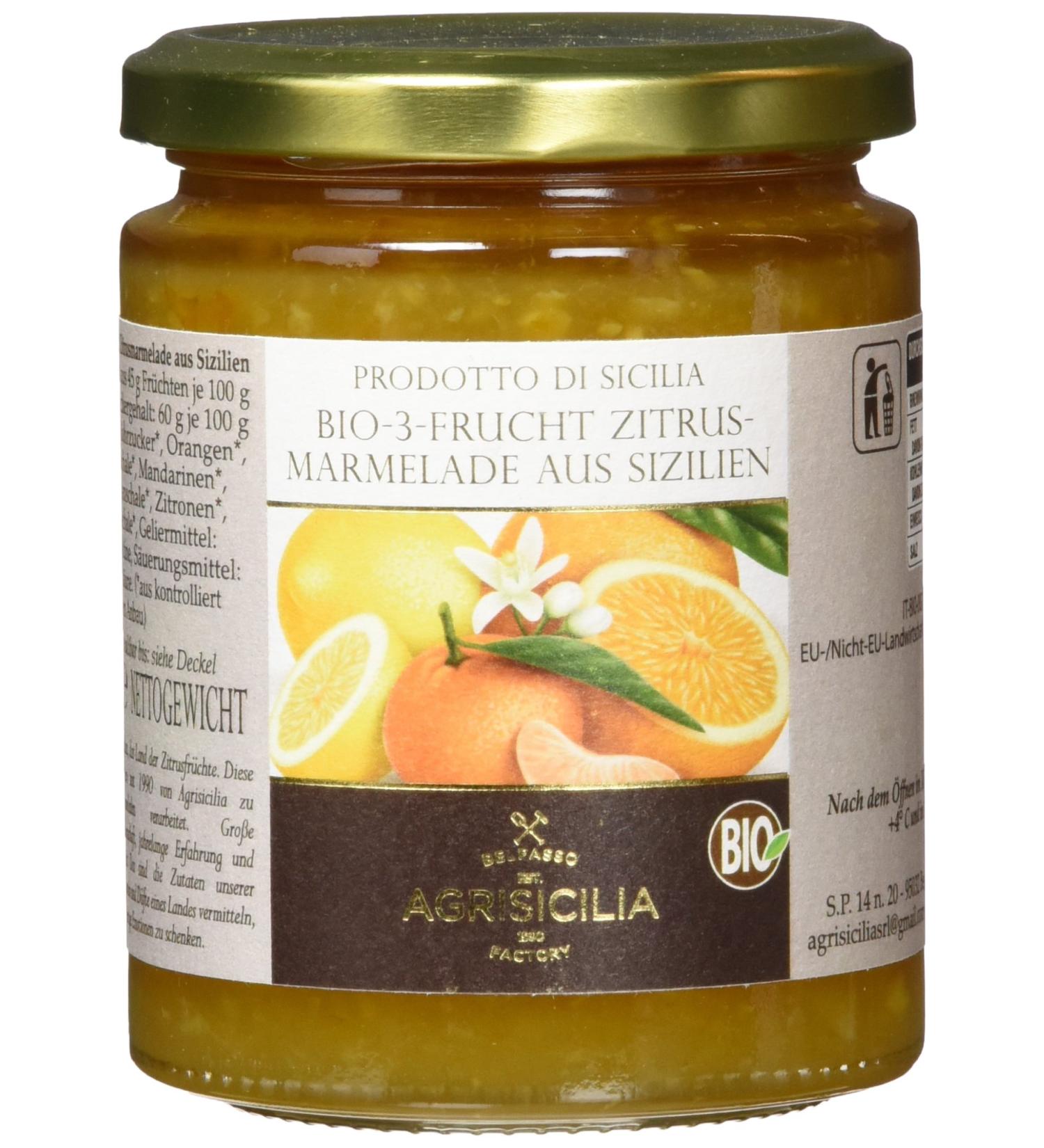 Agrisicilia Sicilian Citrus Fruit Jam - Pack of 6 (6 x 360g) | Premium International Shipping - Buy Online on GoSupps.com