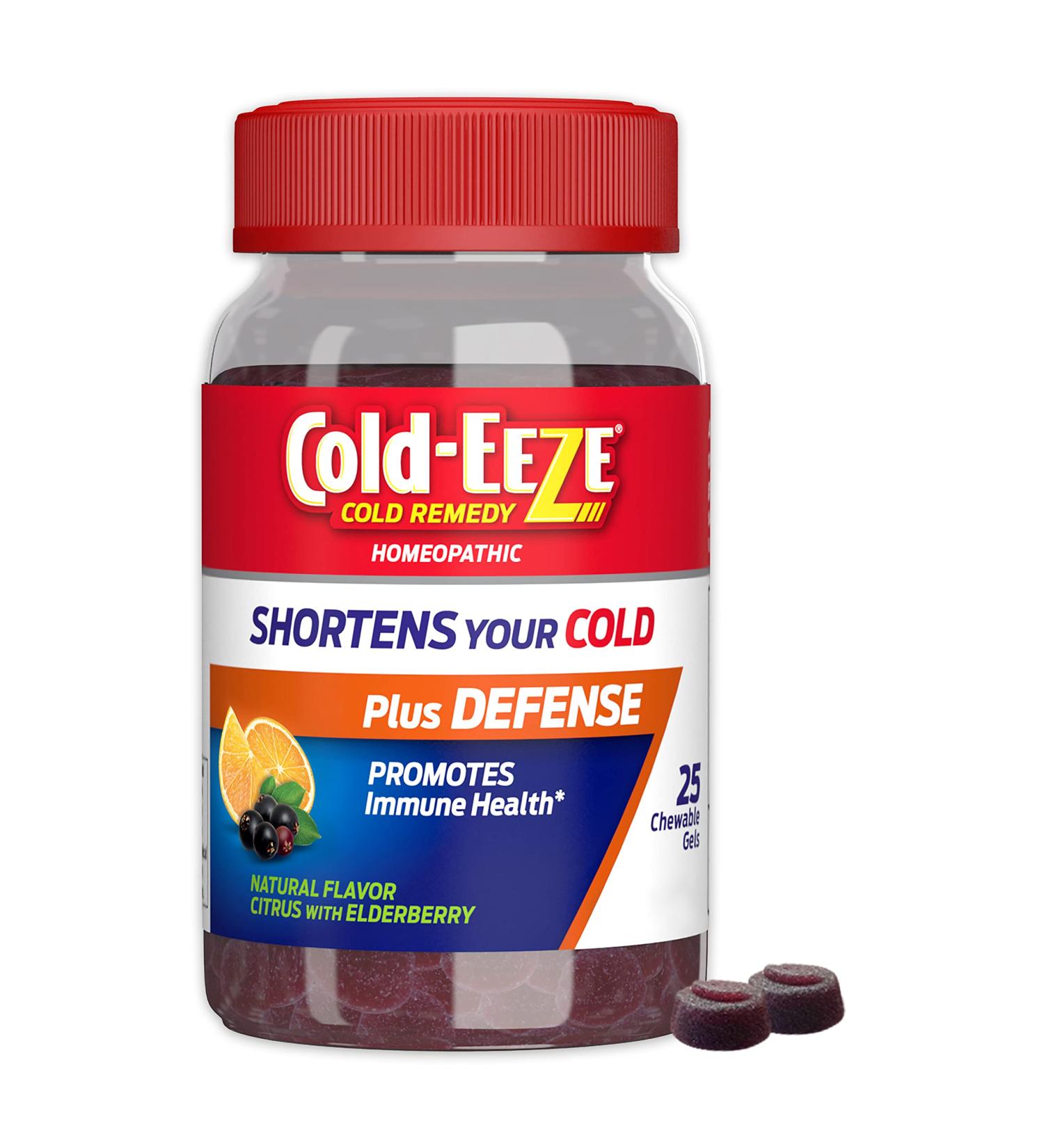 Cold-EEZE Plus Defense Natural Citrus & Elderberry Zinc Chewable Gels - 25 Ct - Buy Online on GoSupps.com