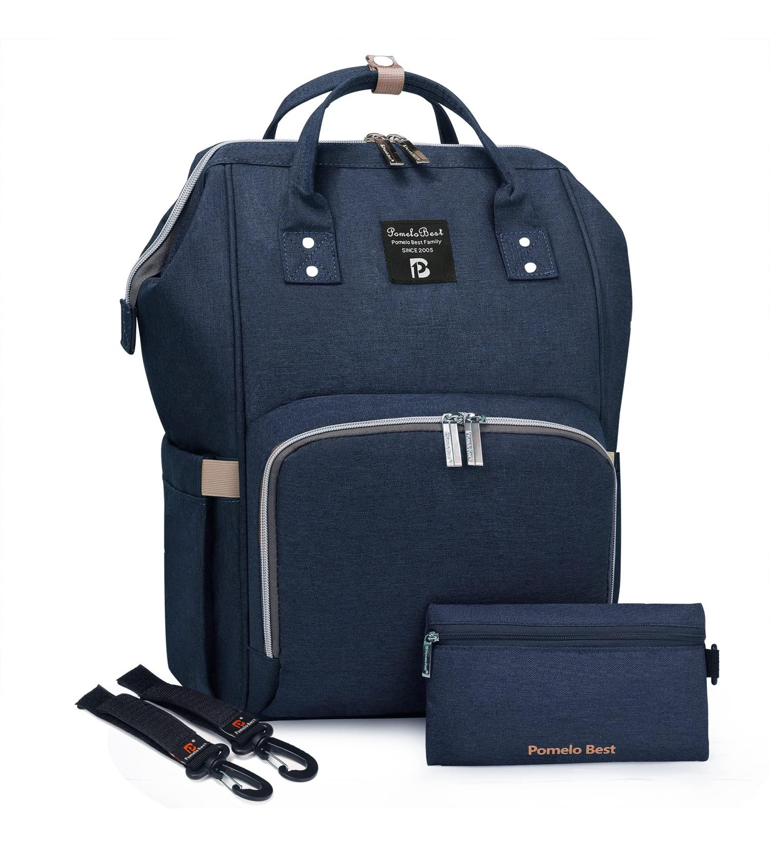 Pomelo Best Baby Diaper Backpack - Stylish Water-Repellent Large Capacity for On-the-Go - Marine Blue - Buy Online on GoSupps.com