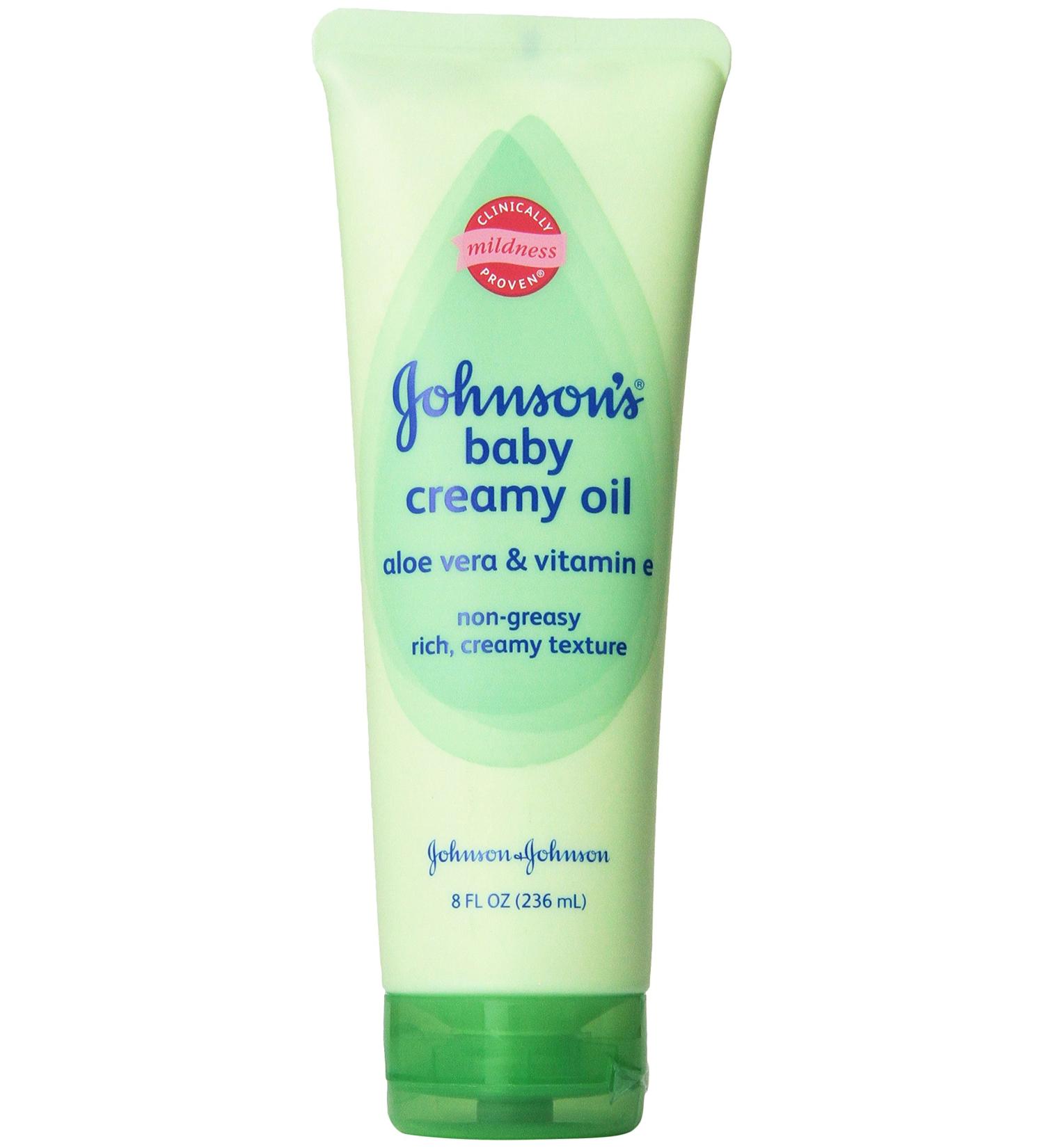 Johnson's Baby Creamy Oil with Aloe and Vitamin E 8oz - Pack of 2 - Buy Online on GoSupps.com
