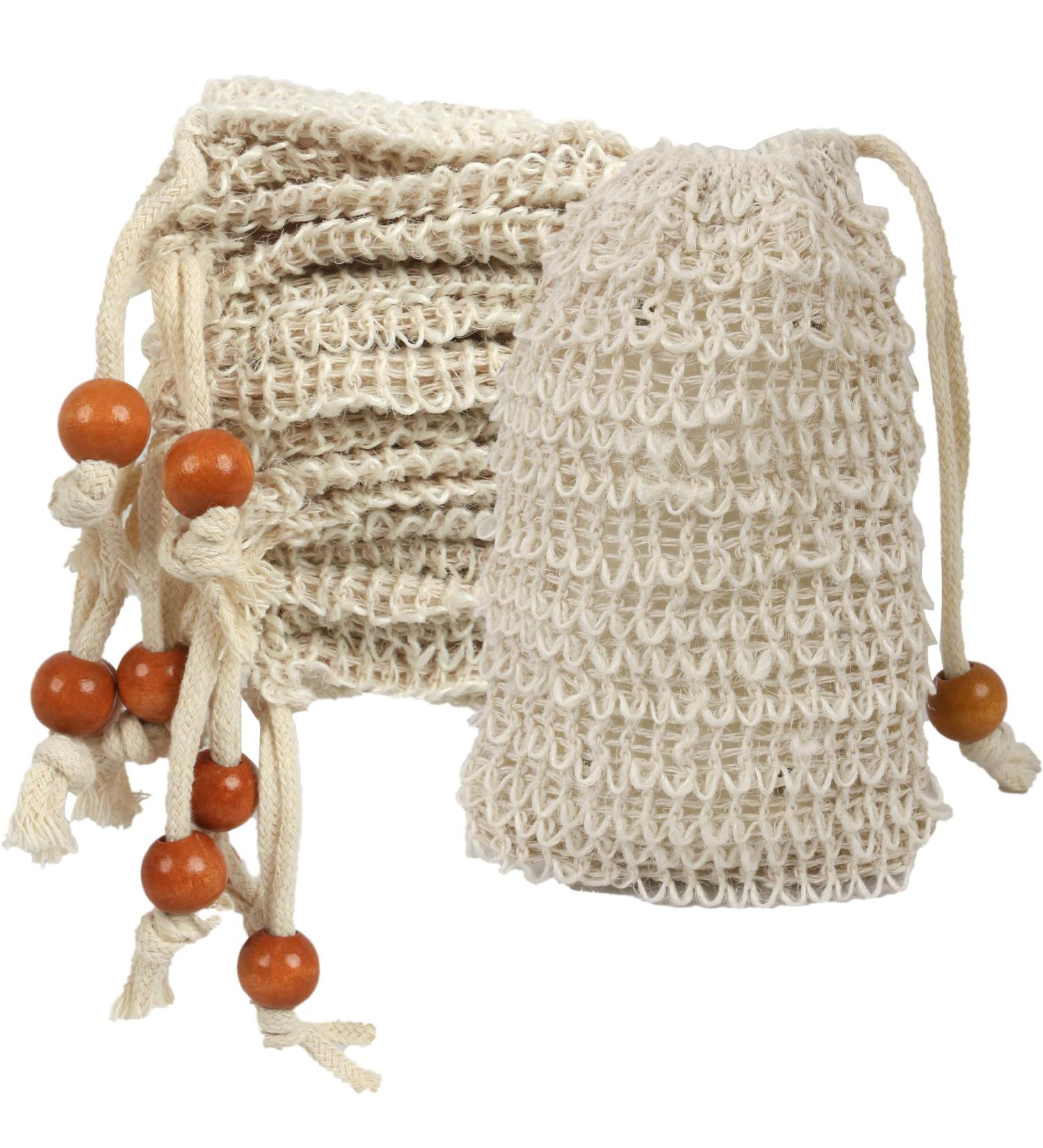 Buy Hangable Cotton & Linen Mesh Soap Bags (10-Pack) - Eco-Friendly Soap Saver Pouches for Shower - Durable Curry Sisal Soap Protectors - Buy Online on GoSupps.com