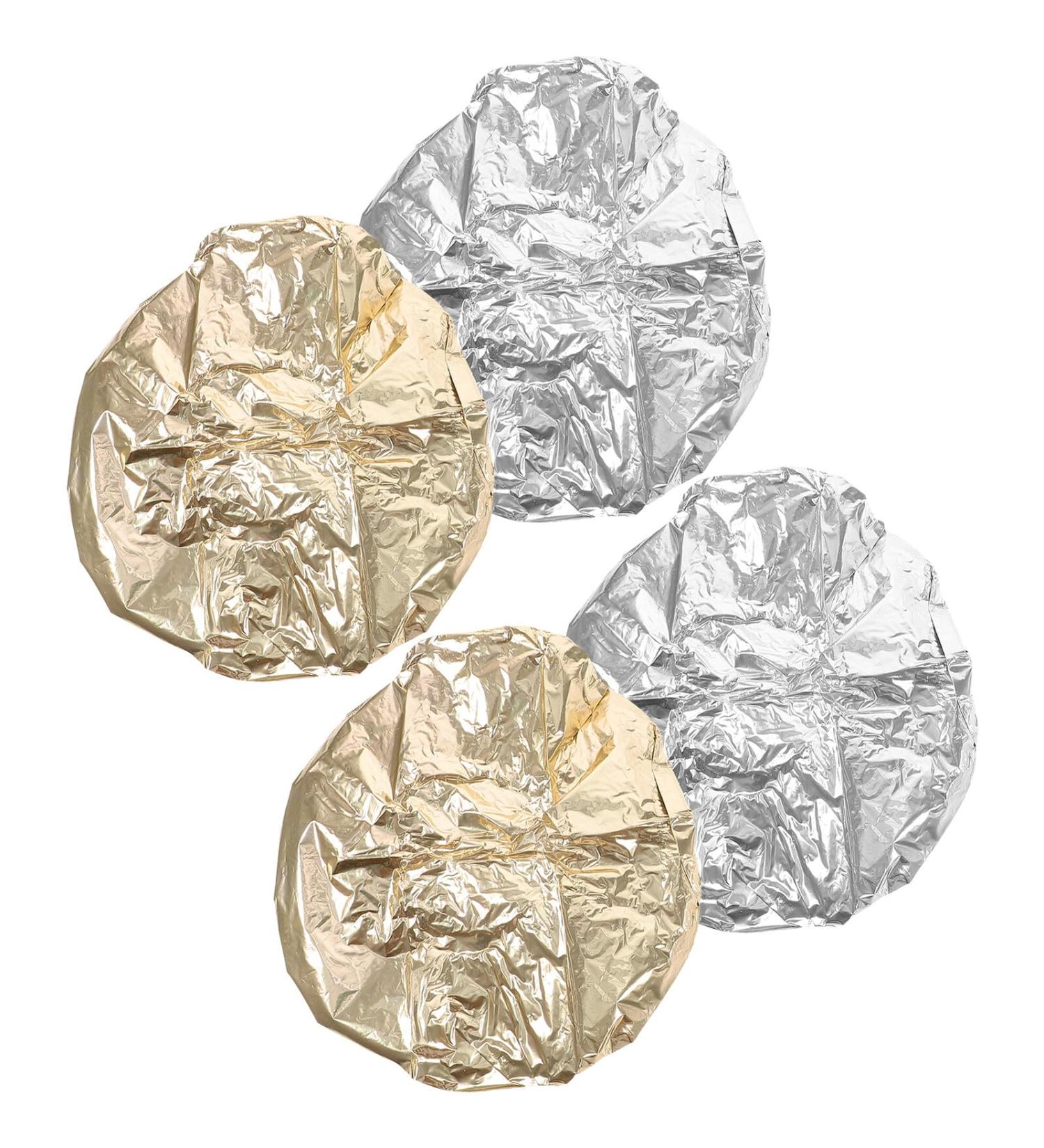 FRCOLOR Bonnet de Capillaire en Aluminium 4 Pi ces 28 Cm Isolation Thermique Femmes Salons Coiffure Soins Profonds Argent et Dor  - Buy Online on GoSupps.com