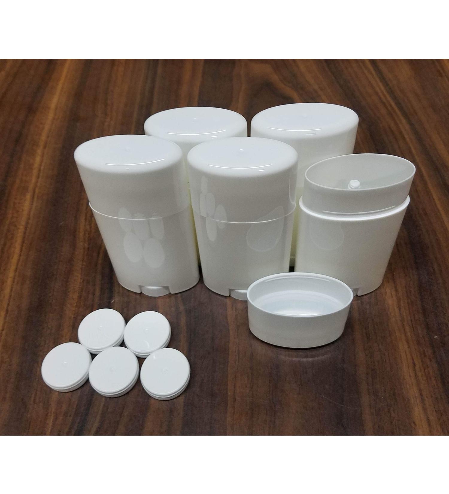 Empty Deodorant Containers - Twist-up Recyclable DIY Empty Deodorant OVAL Tubes Bottom-fill 2.0 Oz (5-Pack White) 5-Pack White - Buy Online on GoSupps.com