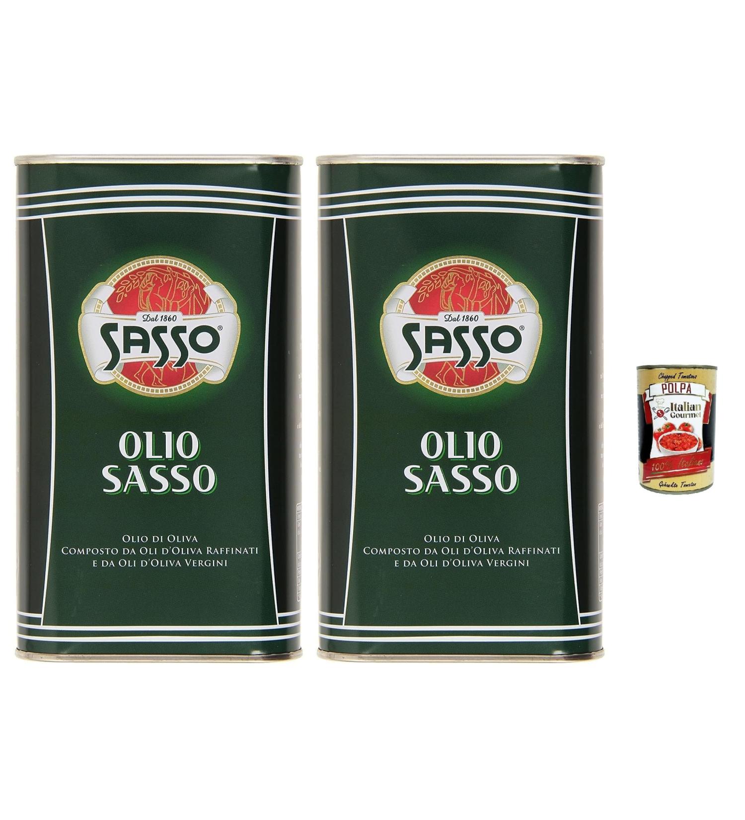 Carapelli Sasso olive oil extra virgin 2 x 1 liter bottles 100 Italian + Italian Gourmet polpa 400 g - Buy Online on GoSupps.com