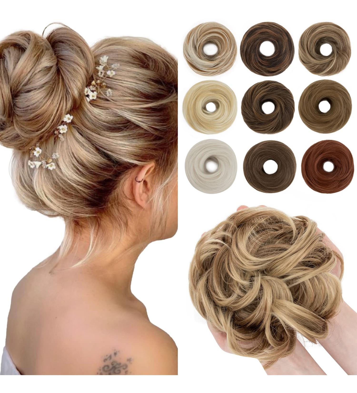Buy Sego Hair Part with Rubber Band | Large Dutt Hair Tie for Women | Ponytail & Braid Extensions in Light Brown & Ashblond - International Shipping Available - Buy Online on GoSupps.com