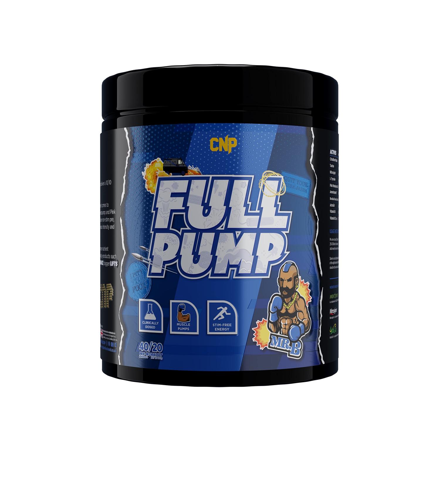 CNP Professional Full Pump Strong Pre-Workout - 20/40 Servings - 300g - 4 Flavours - Stimulant-Free Energy and Muscle Pumps - Buy Online on GoSupps.com