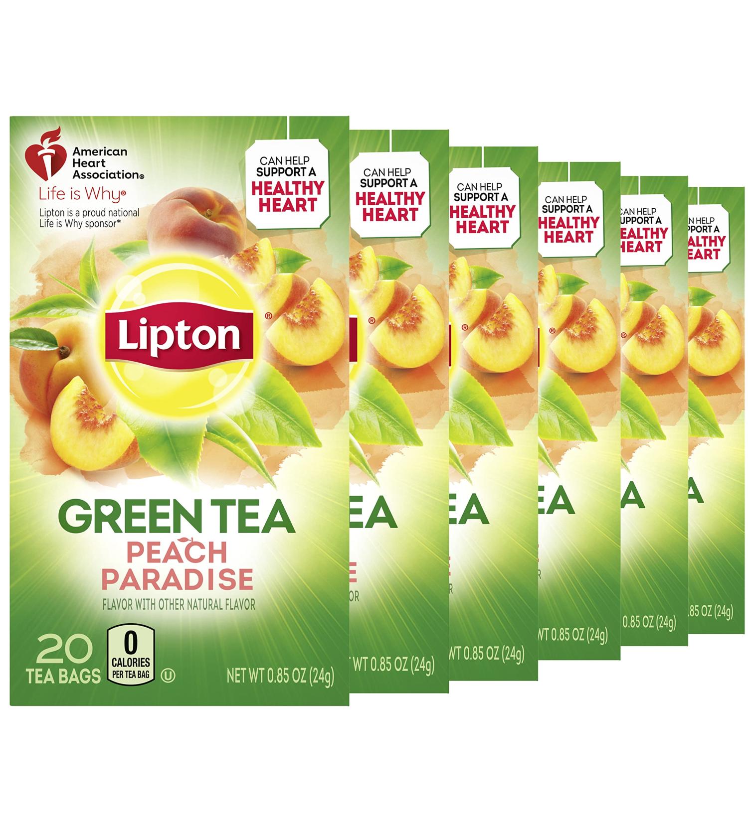 Lipton Peach Paradise Green Tea Bags - 120 Count - Heart Health Support - Buy Online on GoSupps.com