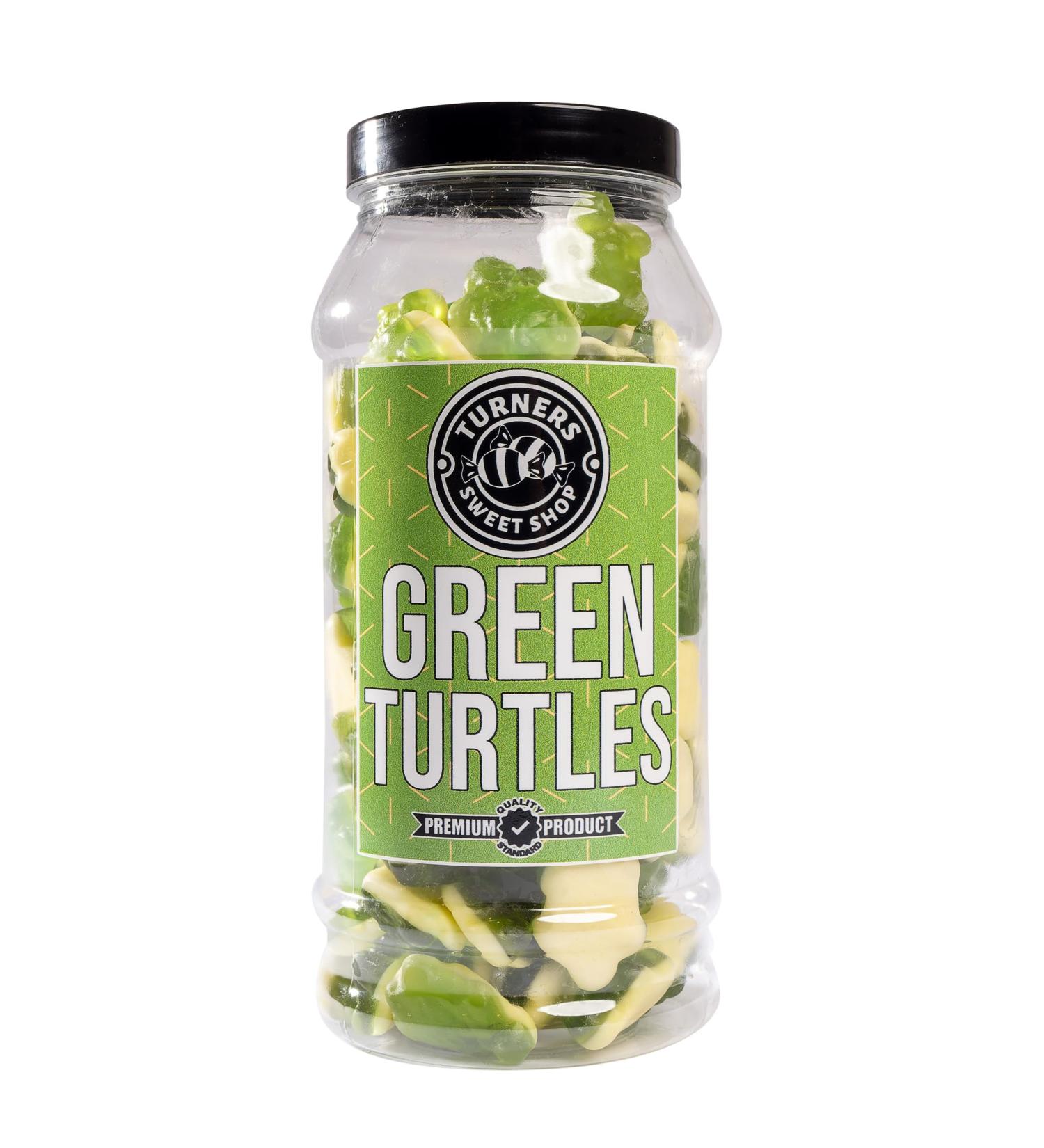 Green Turtles - 600g by Turners Sweet Shop Traditional Retro Gift Jar Classic Original Pick & Mix Sweets Quality Confectionary Fantastic Gifts for Him Her or Them