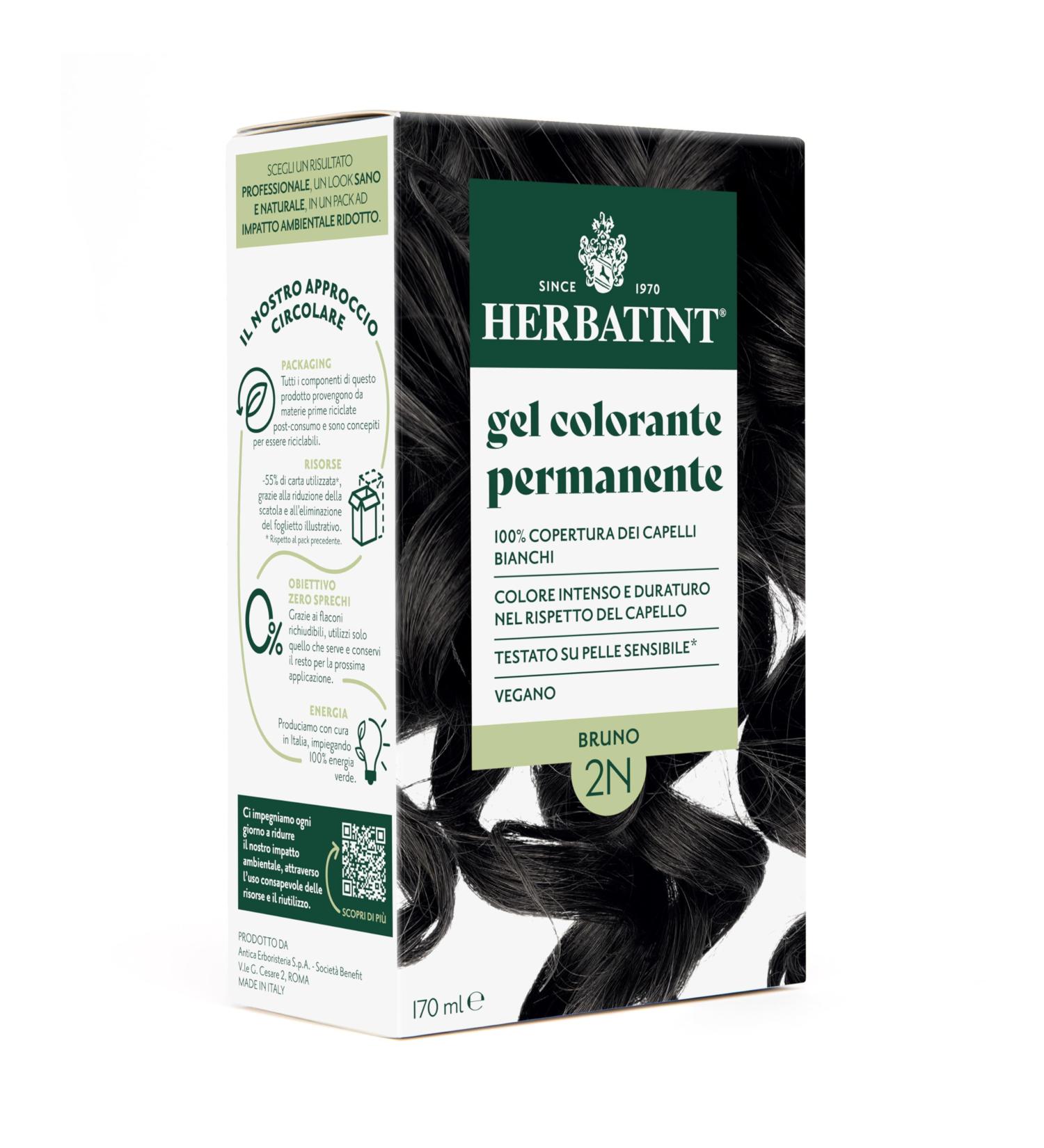  Herbatint Herbatint Permanent Hair Colour Gel 2N Brown 170 ml | Ammonia-Free 100% White Hair Coverage | for Sensitive Skin with 8 Organic Natural Extracts - Buy Online on GoSupps.com