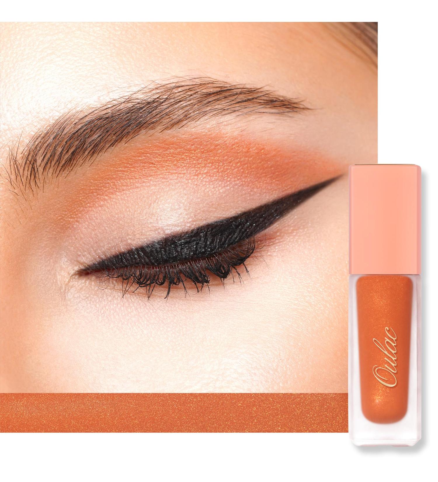 Oulac Liquid Eyeshadow Satin Finish - Multi-Use Pumpkin Orange Eyeshadow & Eye Primer | Blendable Smooth Eye Make-up Crease-Resistant Non-Greasy Vegan Cruelty-Free Sunset (SA09) - Buy Online on GoSupps.com