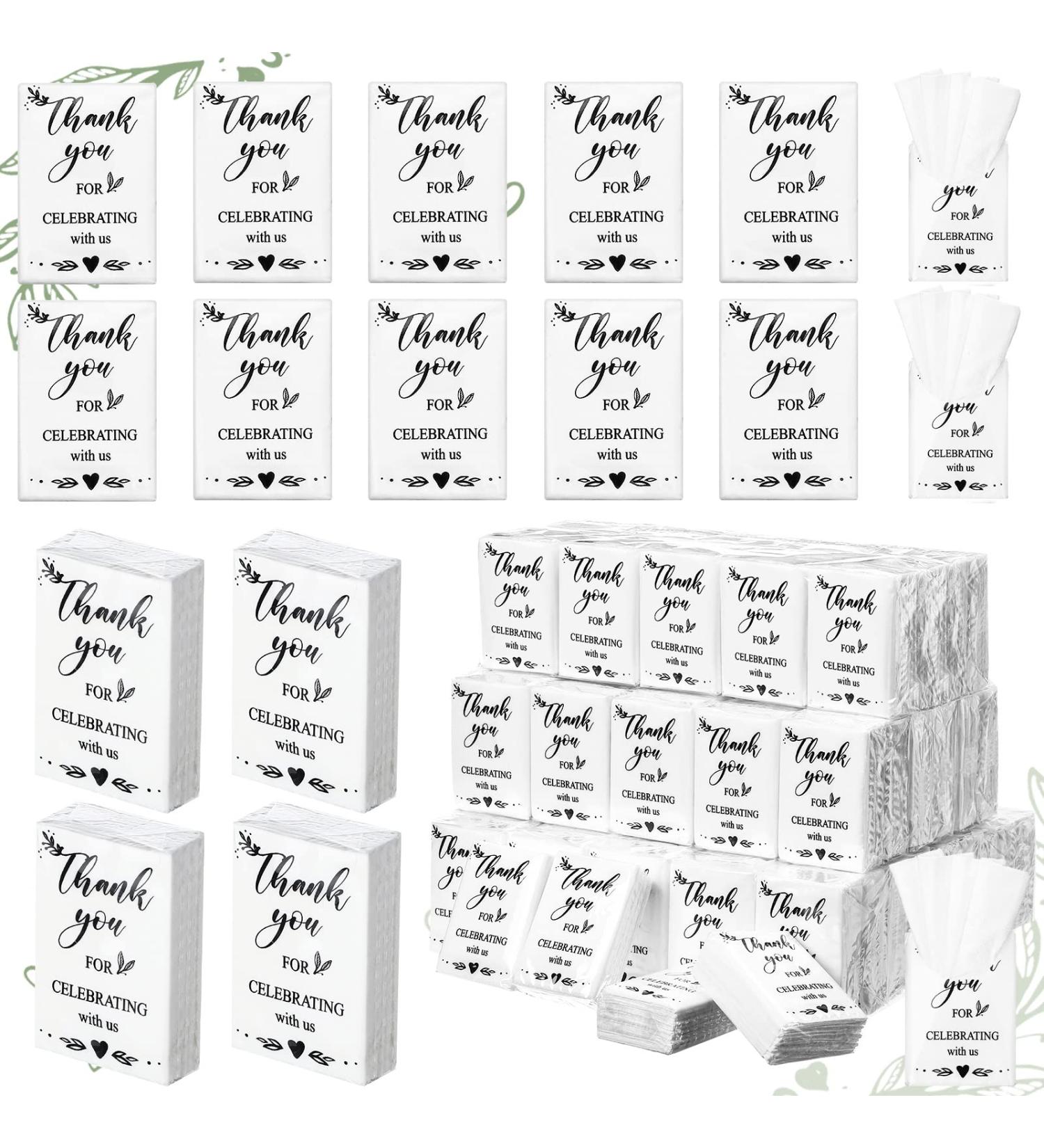 100 Pack Wedding Facial Tissues - Thank You Celebration Pocket Tissue Packs for Weddings and Parties (Appreciate Style) - Buy Online on GoSupps.com