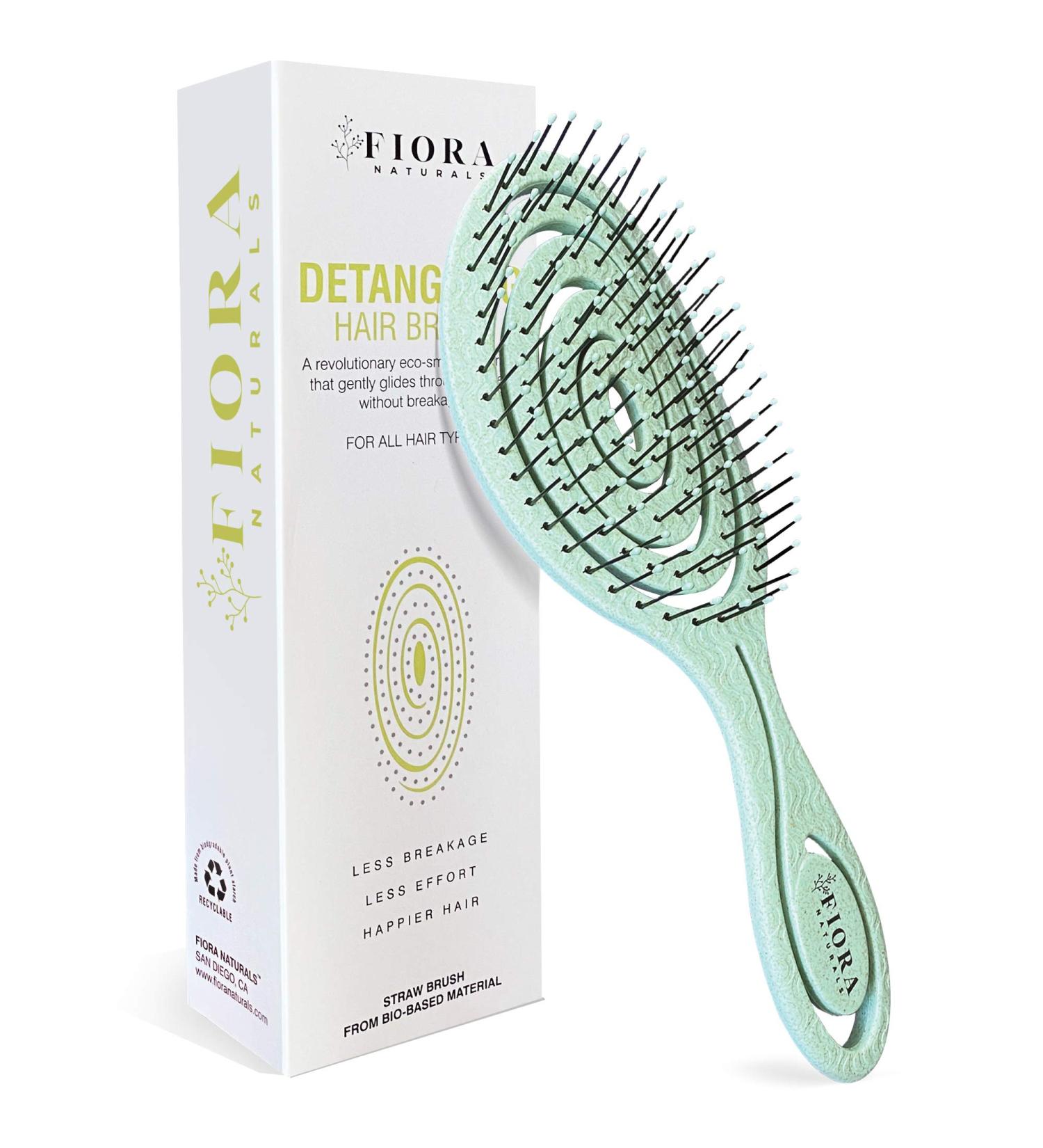 Fiora Naturals Hair Detangling Brush - Gentle Bio-Friendly Detangler for Curly & Straight Hair - Ultra-Soft Bristles for Women, Men, Kids & Toddlers - Suitable for Wet and Dry Hair - Buy Online on GoSupps.com
