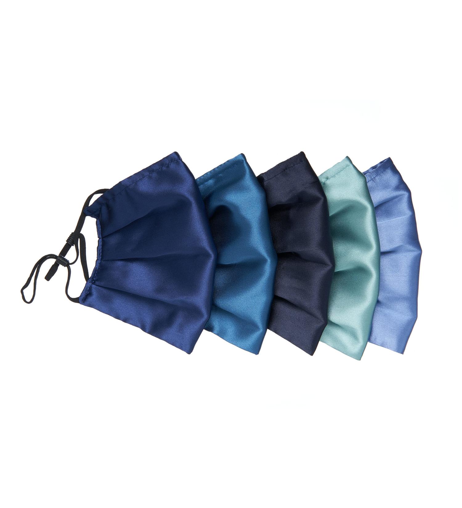 HABAC STUDIO Pack of 5 Satin Silk Face Masks Reusable Cover Bandana Balaclavas Face Masks Washable UK Black Face Mask with Nose Wire Pleated Face Mask for Women Men Adjustable. Blues - Buy Online on GoSupps.com
