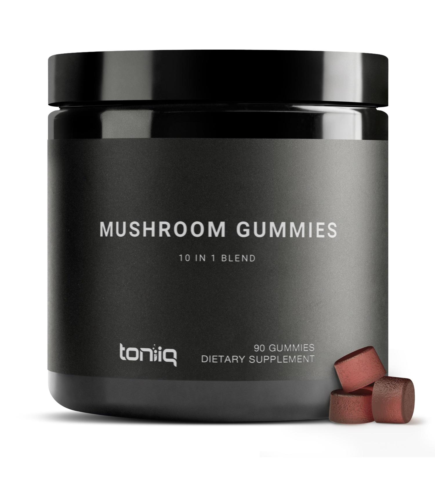 Mushroom Gummies - Ultra High Potency 10:1 Extract with Lion s Mane Chaga & Reishi - Powerful 10-Mushroom Blend - Third-Party Lab Tested - 90 Gummies - Buy Online on GoSupps.com