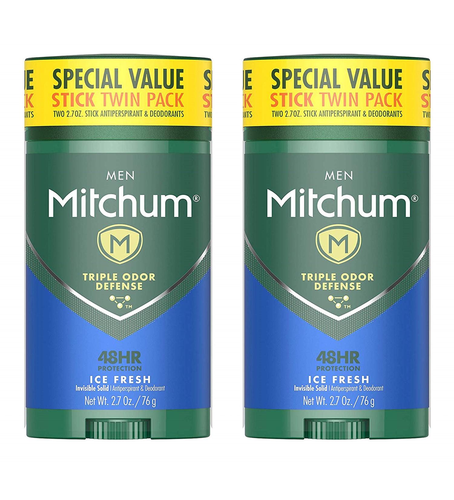 Mitchum Men's Antiperspirant Deodorant - Ice Fresh - 2.7 OZ (76g) Twin Pack - Buy Online on GoSupps.com