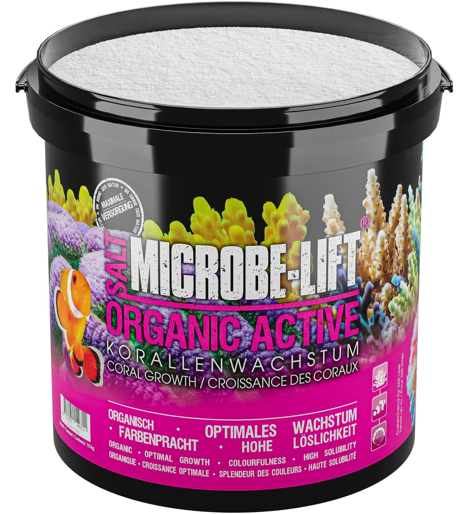 Microbe Lift Organic Active Salt - 10 kg | Premium Sea Salt for Coral Growth & Vibrant Colors | Ideal for Seawater Aquariums - Buy Online on GoSupps.com