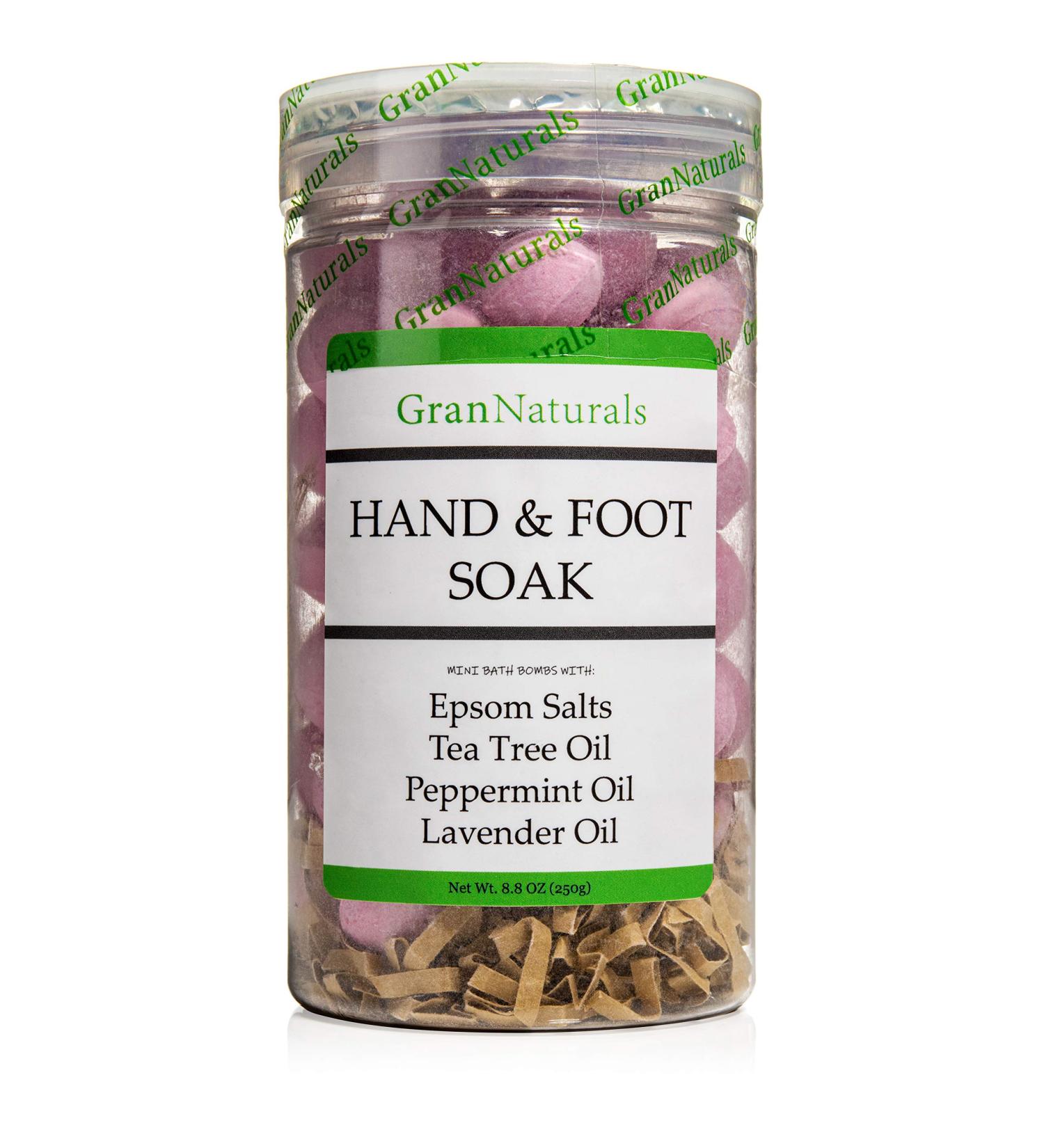 GranNaturals Mini Bath Bombs with Epsom Salts for Hand and Foot Soak - Tea Tree, Lavender, Peppermint Essential Oils - Soften Skin and Cuticles - Buy Online on GoSupps.com
