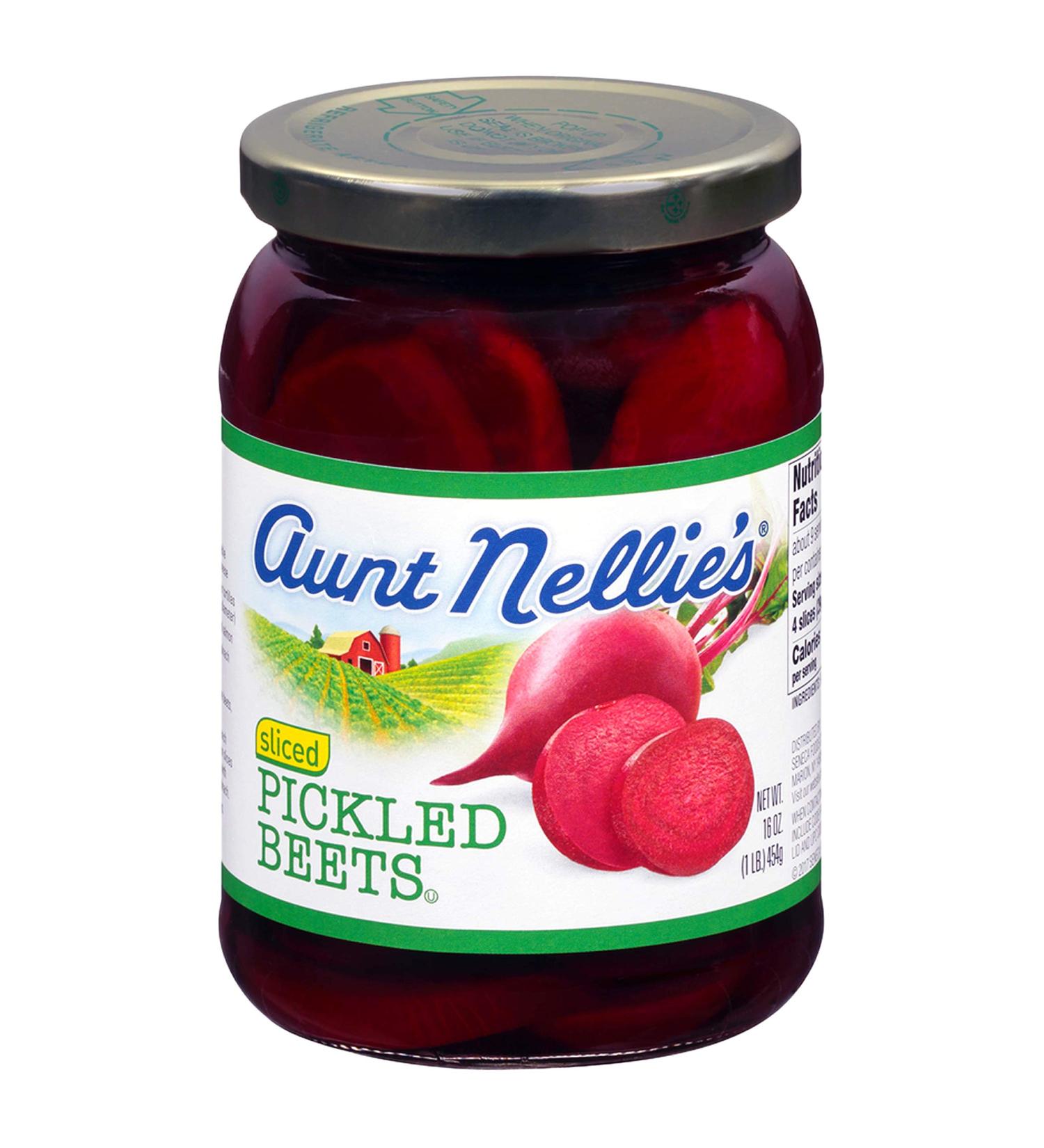 Aunt Nellie's Sliced Pickled Beets - Sweet & Tangy American-Made Delight | Deep Ruby Red-Purple | 16 oz. (Pack of 2) - Buy Online on GoSupps.com