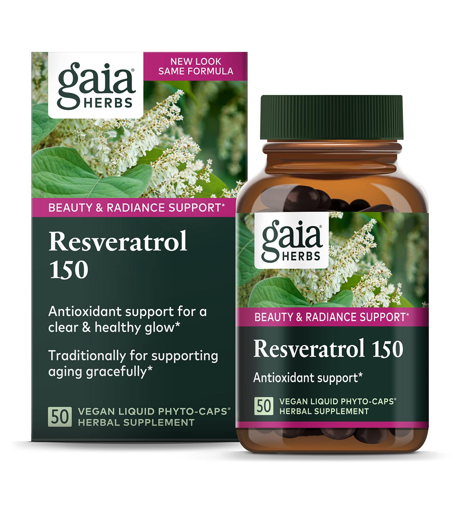 Gaia Herbs Resveratrol 150 mg - 50 Liquid Capsules for Wellness | Professional Solutions - Buy Online on GoSupps.com
