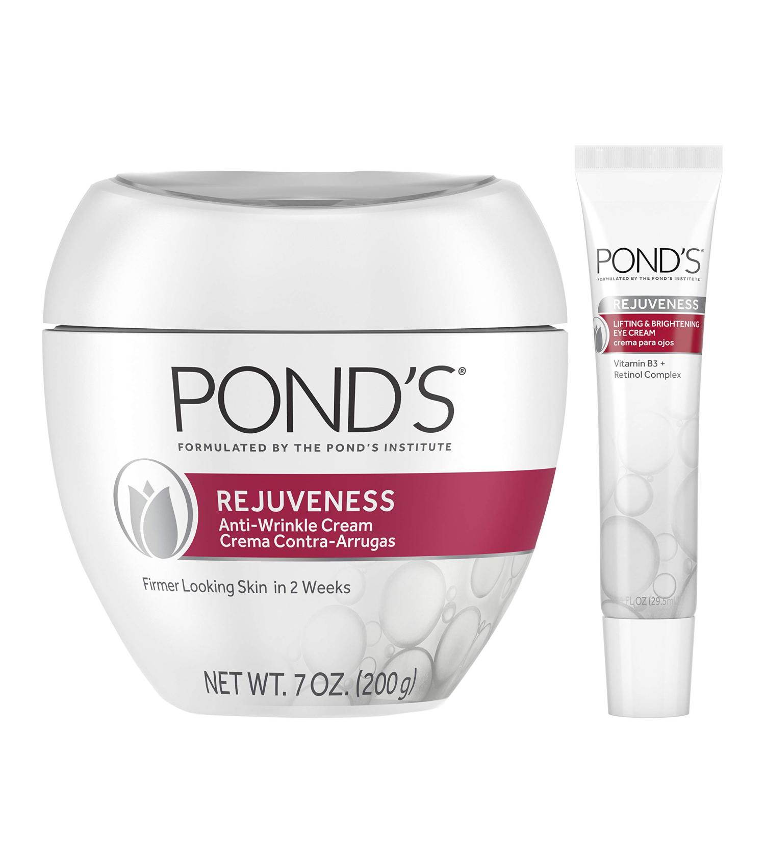 Pond's Anti-Wrinkle & Eye Cream Duo - Rejuvenating Anti-Aging Moisturizer with Vitamin B3 & Retinol Complex - Buy Online on GoSupps.com