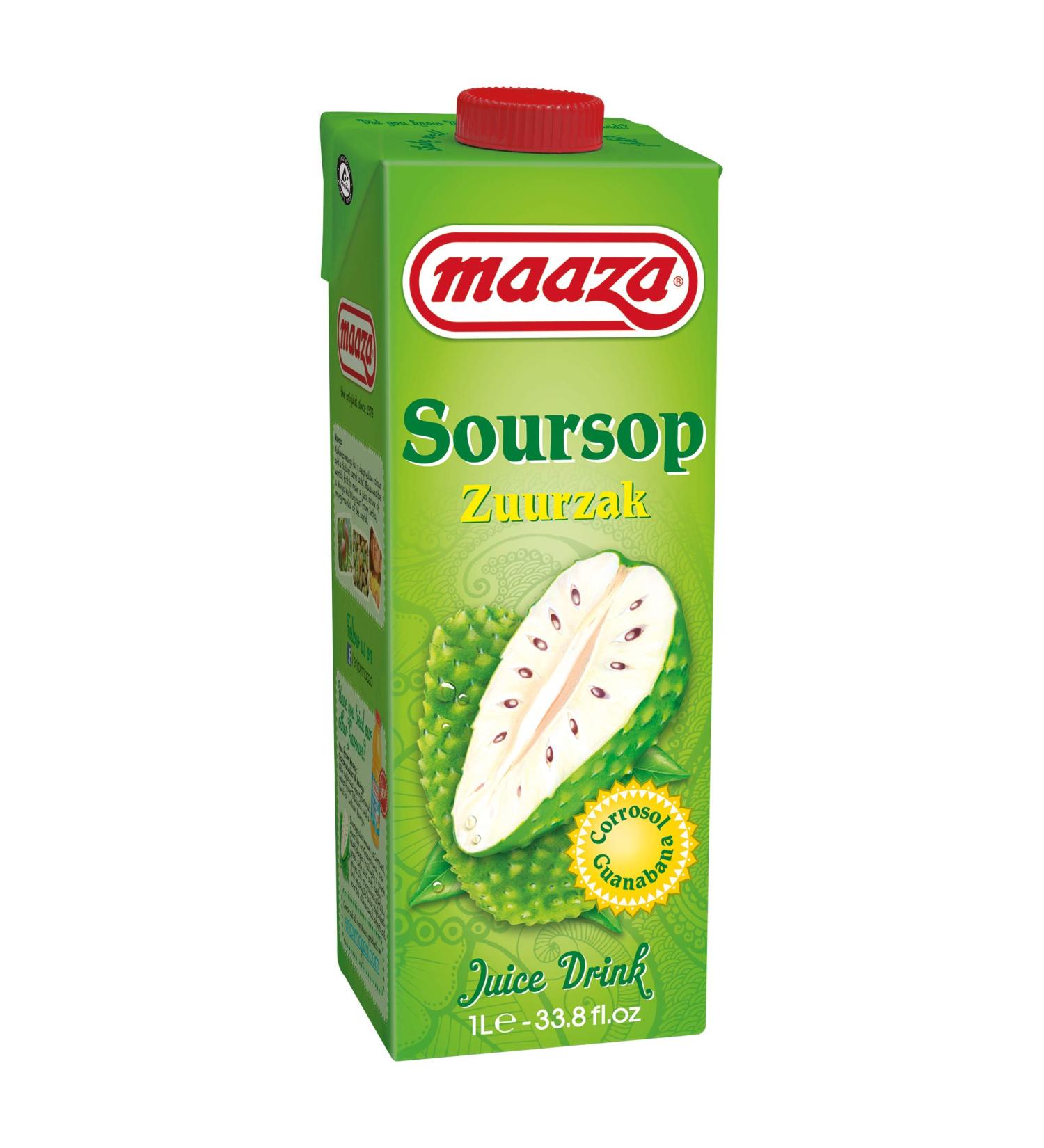 MAAZA Tetra Soursop Juice 6 x 1L - Buy Online on GoSupps.com