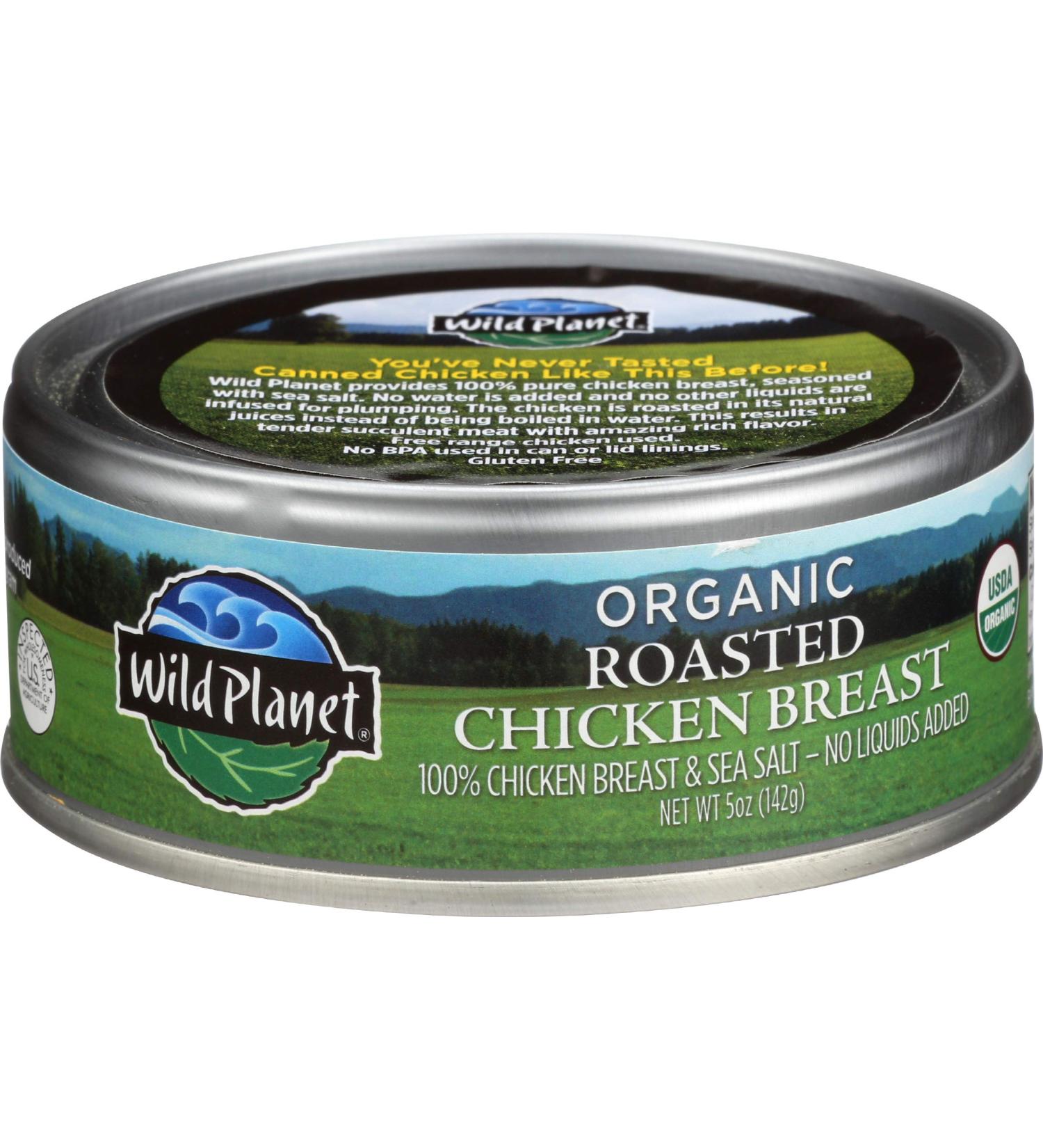 Wild Planet Organic Roasted Chicken Breast - Skinless, Boneless, 5oz with Sea Salt | Pack of 1 - Buy Online on GoSupps.com