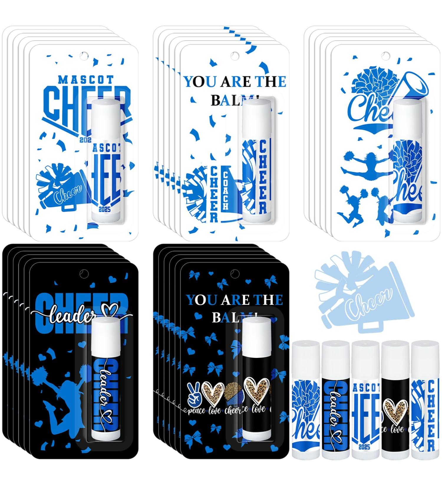 Loopeer 30 Pcs Blue Cheers Lip Balm Cheer Teams Gifts Bulk Cheerleaders Party Stuff Cheerleading Camp Gifts Bulk for Cheerleaders Party Favors Stocking Stuffers - Buy Online on GoSupps.com