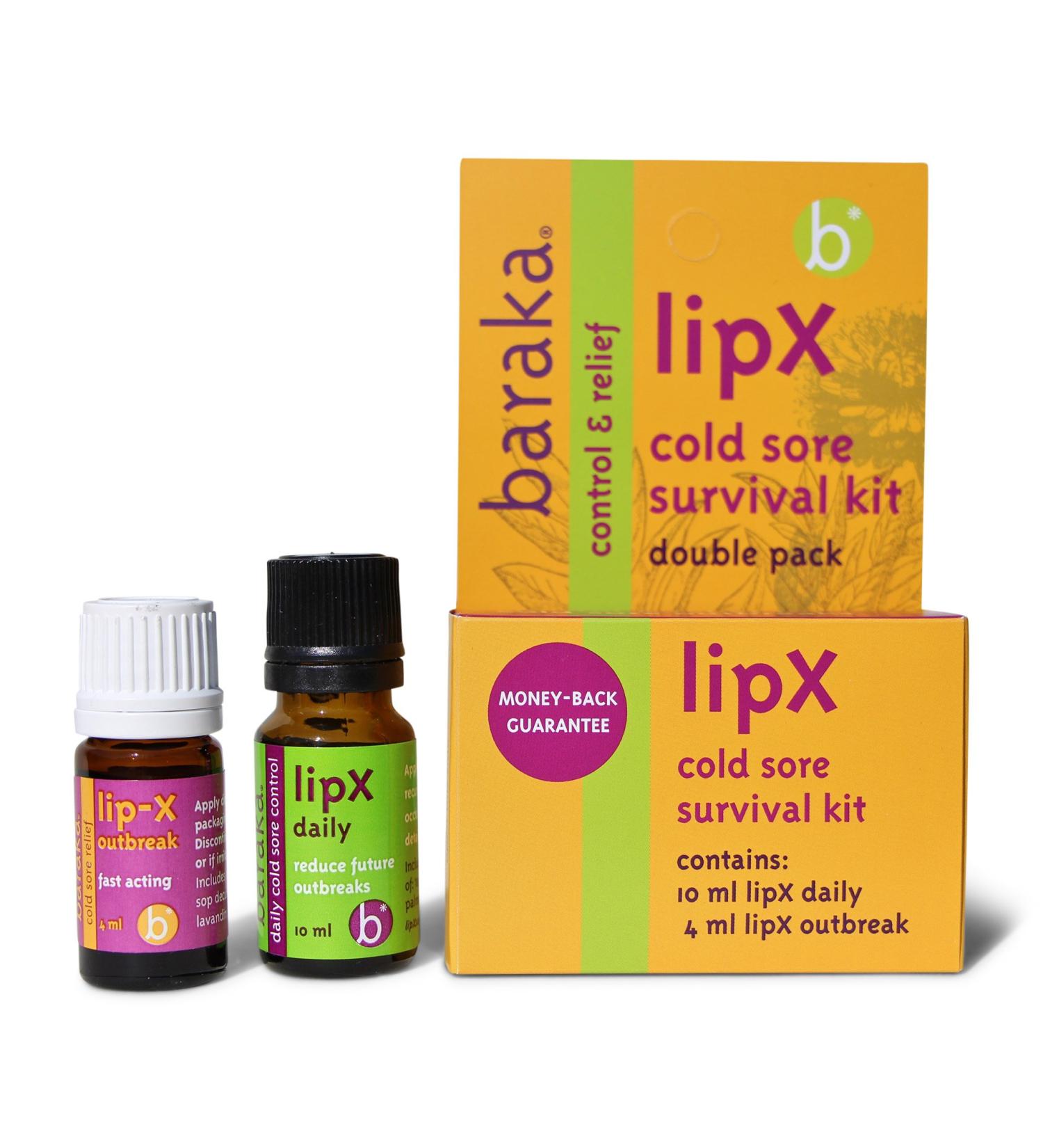 Baraka LipX Natural Cold Sore Remedy Kit - Tea Tree & Hyssop Essential Oils - Organic Oil - 0.14 Fl Oz - Buy Online on GoSupps.com