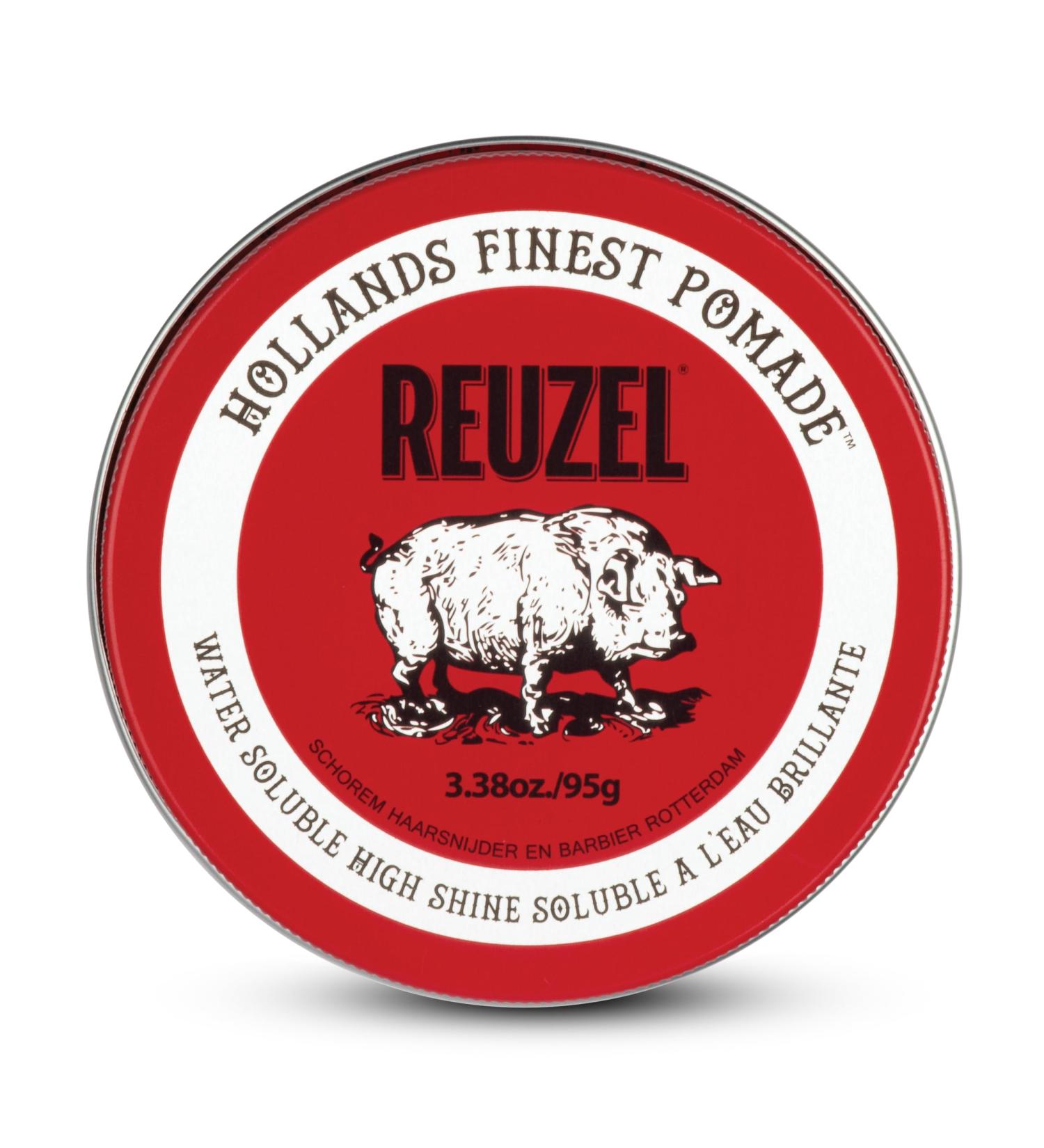 Reuzel Pommade rouge tenue moyenne et haute brillance pour hommes pommade hydrosoluble pour un look flexible et brillant 3 38oz/95g - Buy Online on GoSupps.com