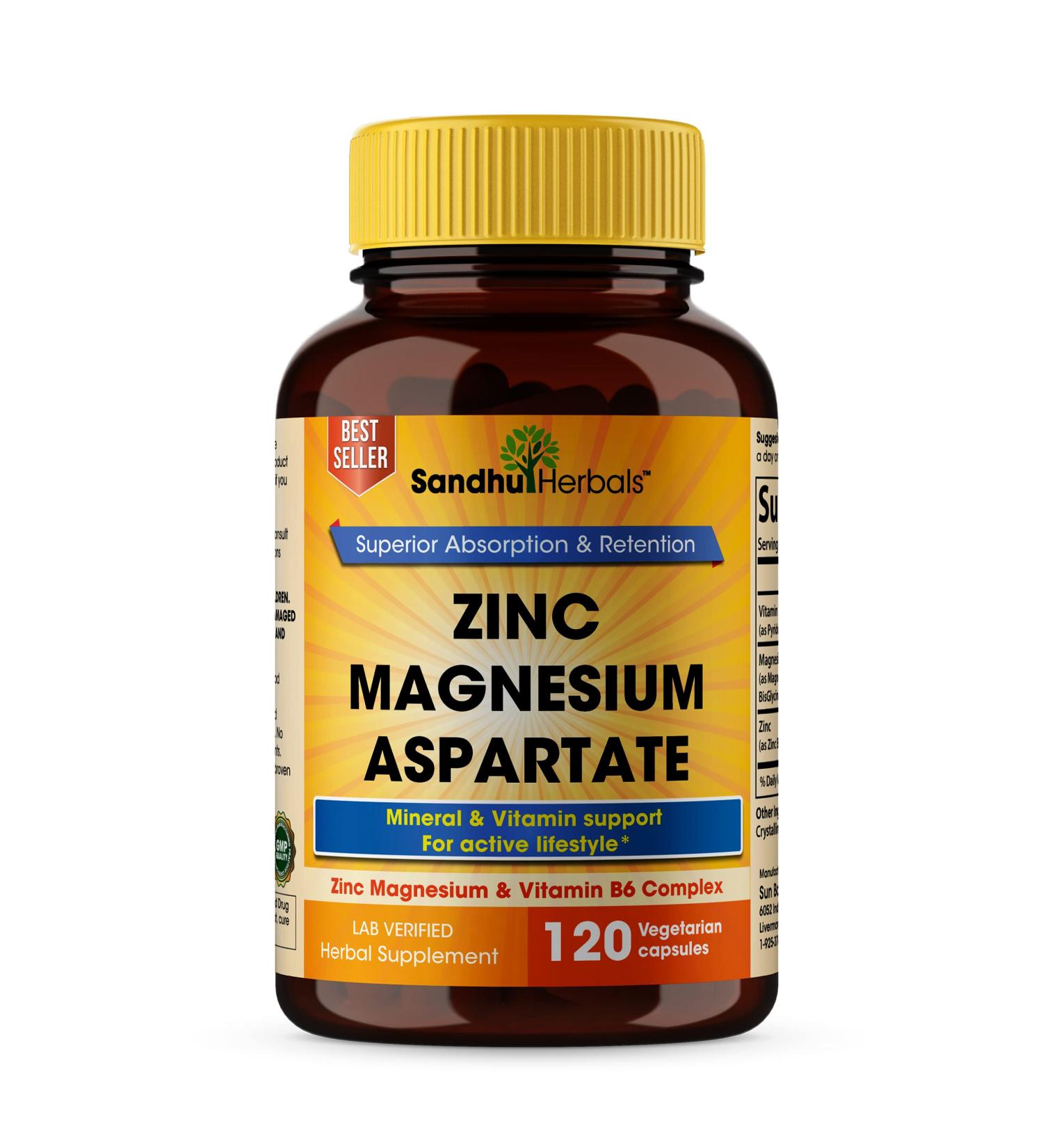 Zinc Magnesium Aspartate 120 Ct - Premium Quality Supplement for Energy & Immune Support - Buy Online on GoSupps.com