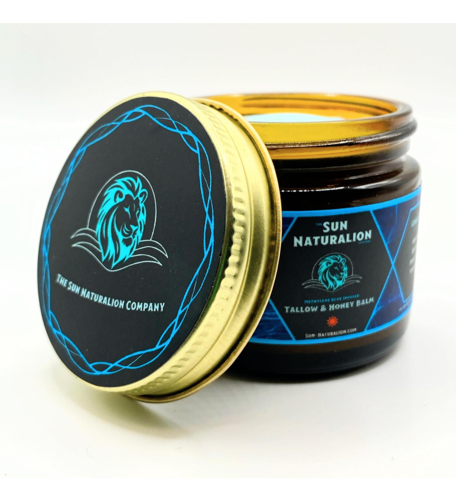 Tallow & Honey Balm - Methylene Blue Infused Lavender Scent | 100% Grass-Fed Beef Tallow & Organic Ingredients for Dry Skin & Sunburn Relief - International Shipping Available - Buy Online on GoSupps.com