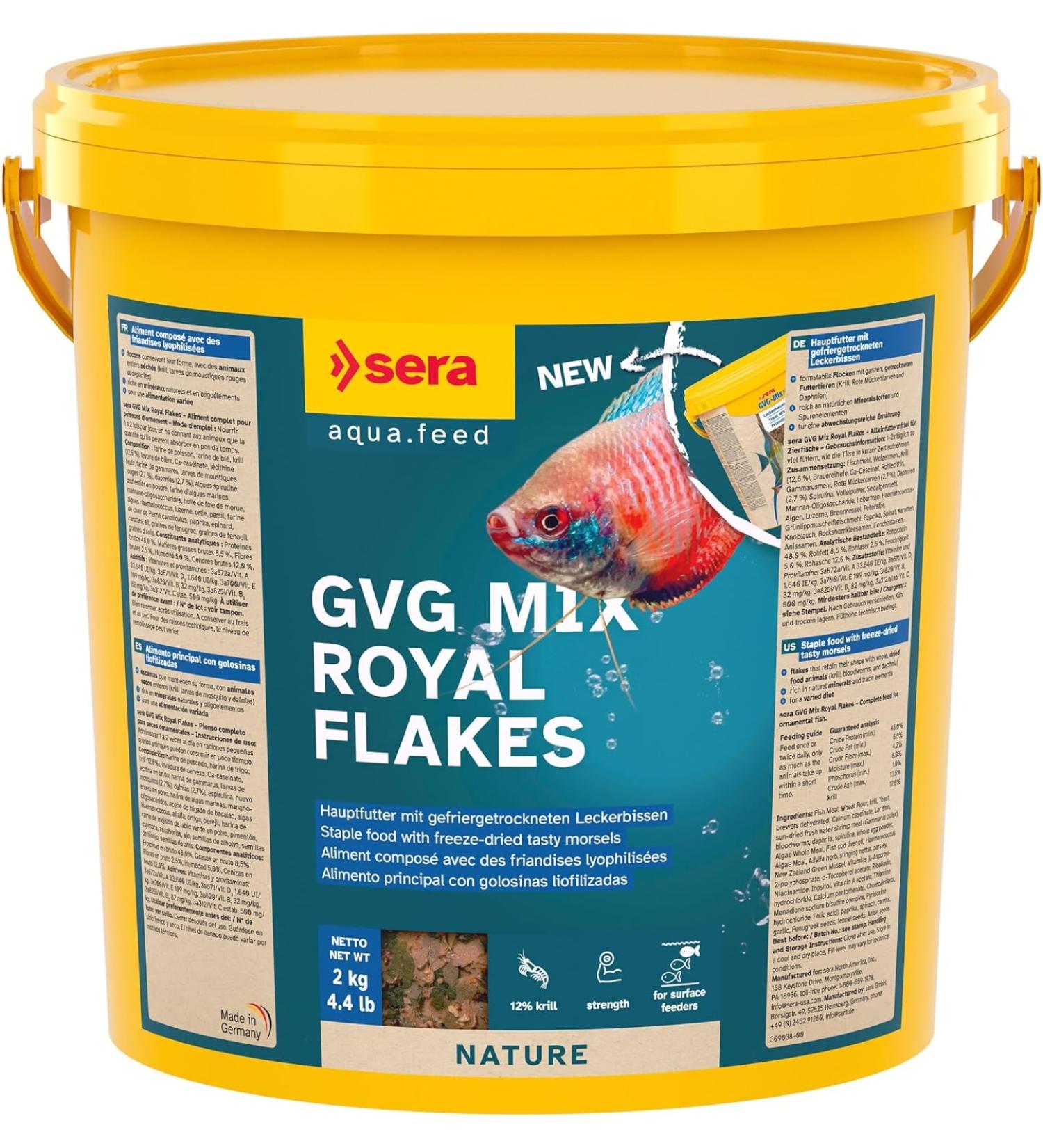 Buy Sera GVG-Mix Nature 10L (2 kg) - Premium Flake Feed for Aquatic Animals | High Usability Less Algae | International Shipping - Buy Online on GoSupps.com
