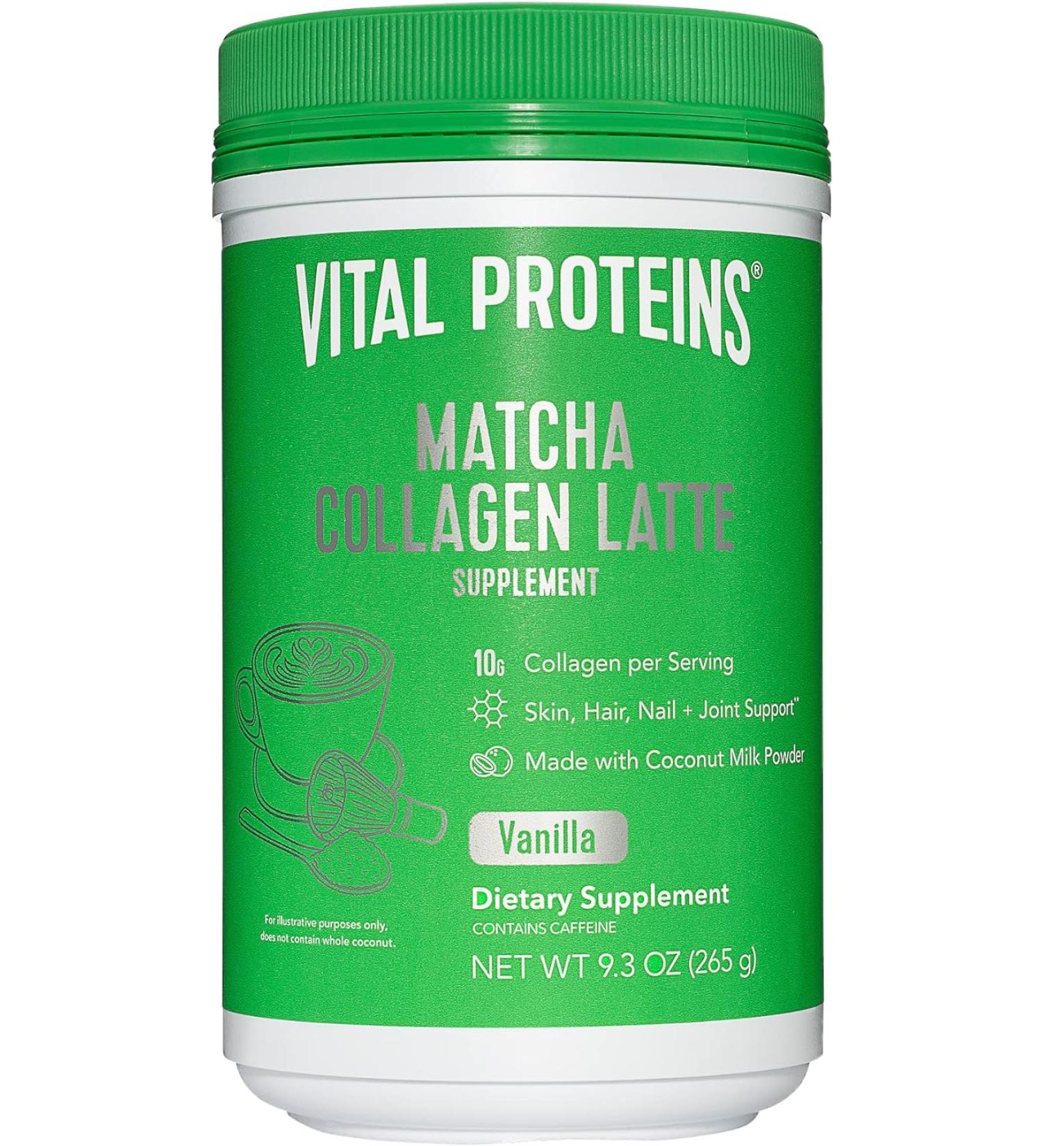 Vital Proteins Matcha Collagen Latte Vanilla - 9.3 oz (265 g) | Boost Skin & Wellness - Buy Online on GoSupps.com