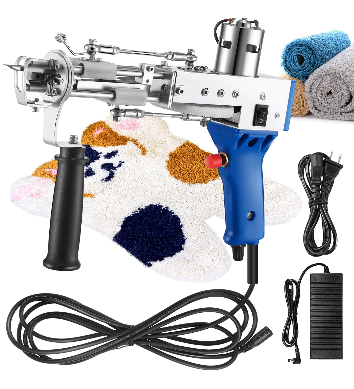 Electric Cut Pile Rug Tufting Gun - Hand Held Carpet Weaving Flocking Machine - Blue - Buy Online on GoSupps.com