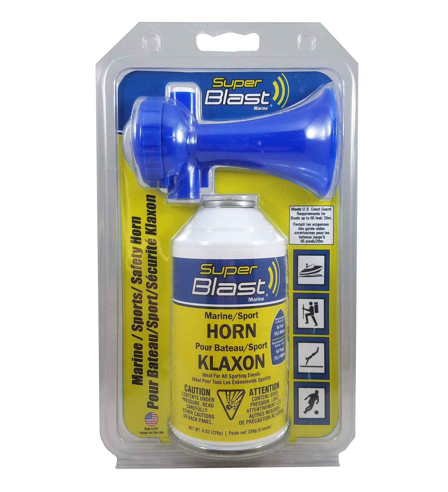 Super Blast 8 Oz Marine and Sports Air Horn - Loud and Effective for Safety Signaling - Buy Online on GoSupps.com