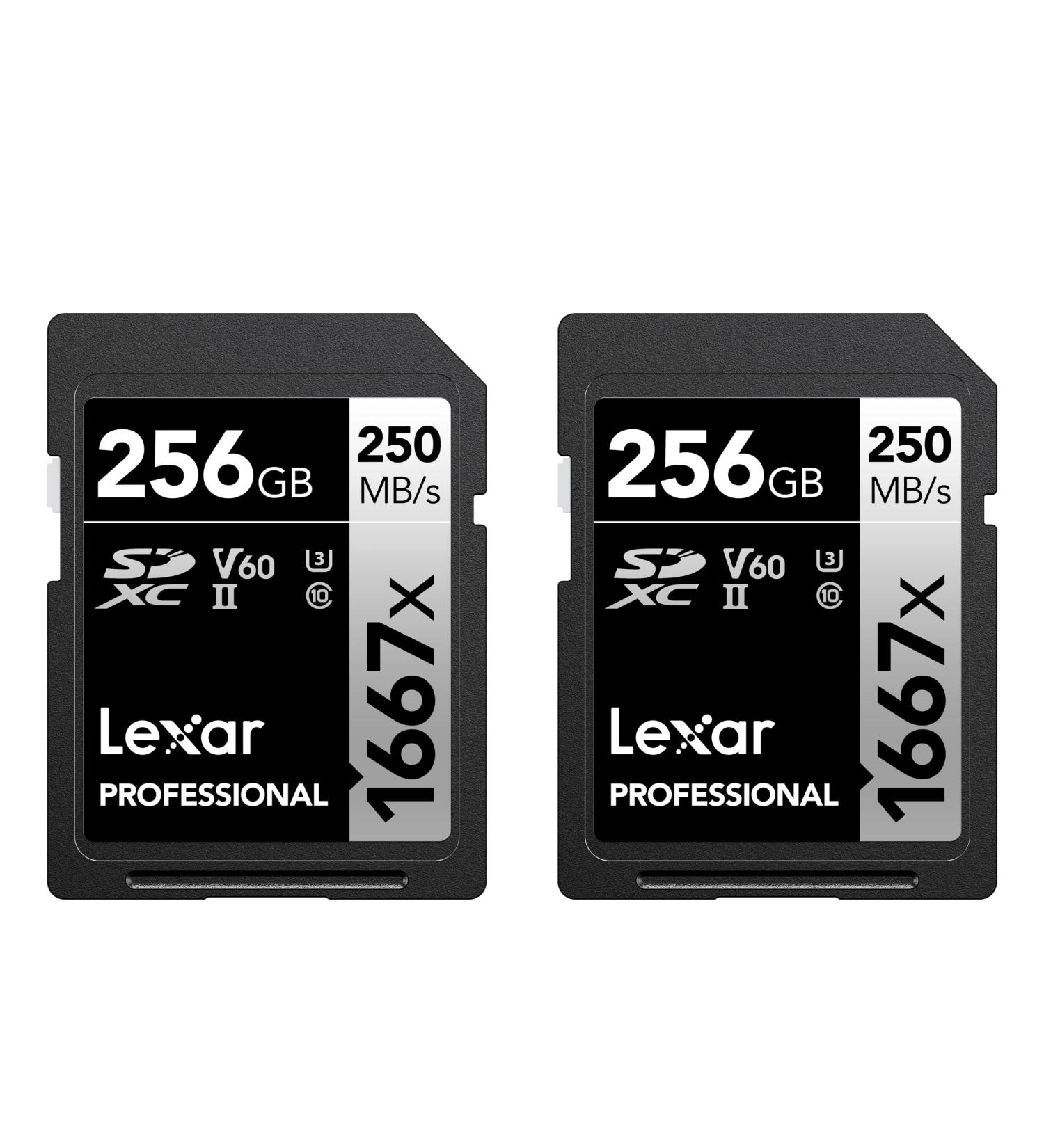 Lexar Professional 1667x 256GB SDXC UHS-II Cards (2-Pack) - Up To 250MB/s Read Speed - Ideal for Photographers, Videographers, and Enthusiasts - Buy Online on GoSupps.com