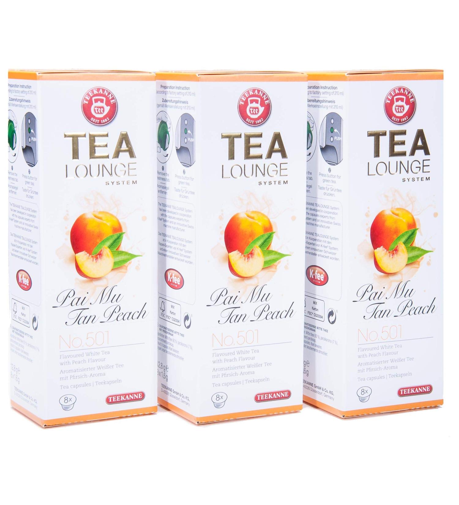 Buy Teekanne Tealounge Capsules - Pai Mu Tan Peach No. 501 White Tea (3x8) for International Shipping | Premium White Tea Online - Buy Online on GoSupps.com