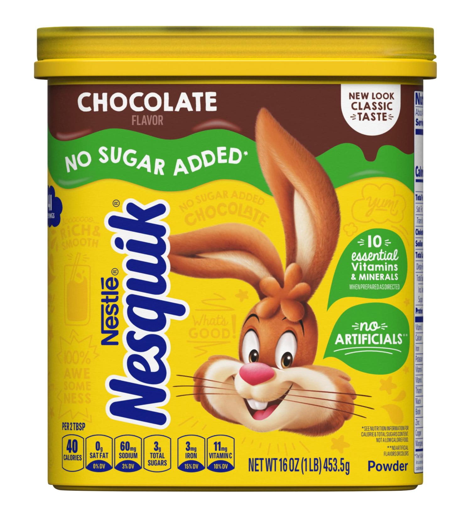 NESQUIK Choc Powder 96oz Value Pack - Non-Sugar Added, 16 Ounce (Pack of 6) - Buy Online on GoSupps.com