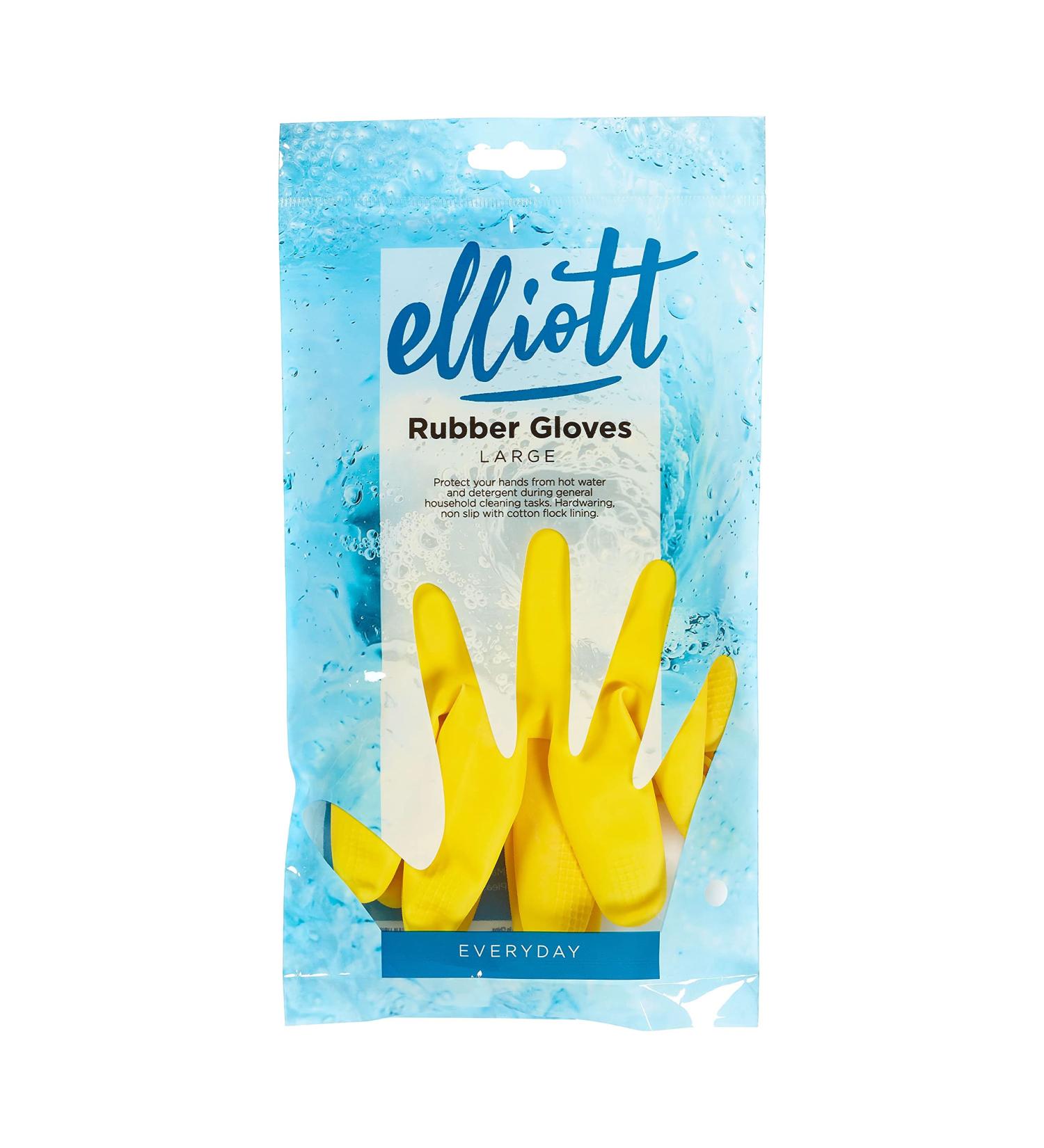 Elliott Latex Washing Up Gloves - Large Size with Long Cuff and Breathable Lining - Buy Online on GoSupps.com