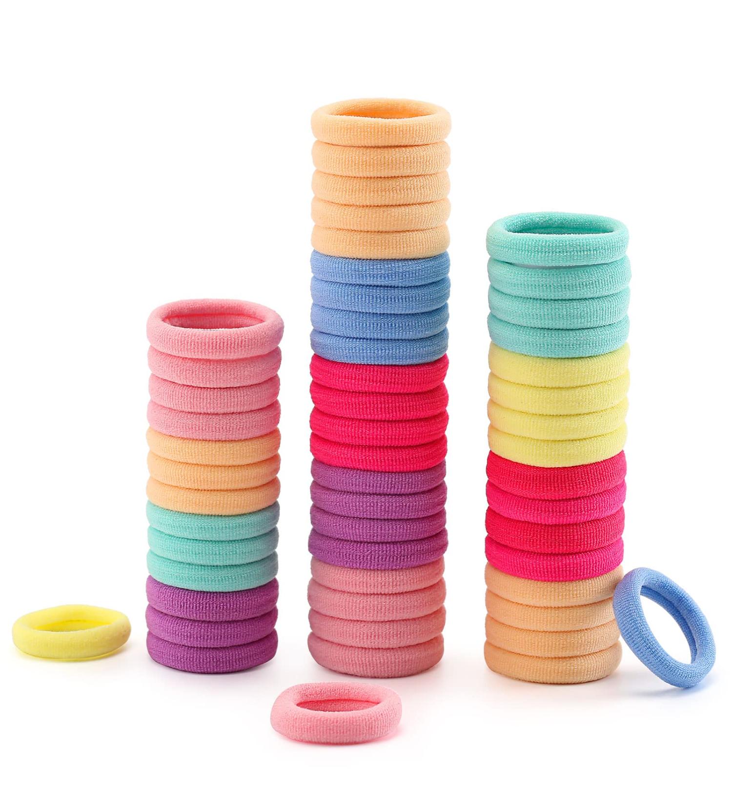 200PCS Multicolor Baby Toddler Hair Ties - No Crease Elastics for Kids Girls | Small Ponytail Holders - Pinky Color - Buy Online on GoSupps.com