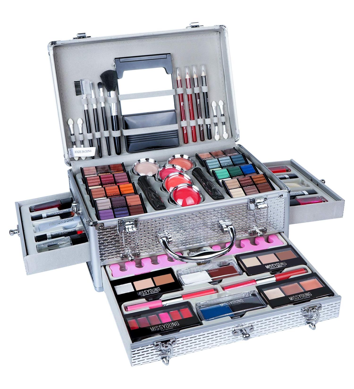 Professional Makeup Set | Multifunctional Makeup Kit for Women | Mknzome Makeup Case | Eyeshadow & Lip Gloss Gift Set for Birthday & Christmas - Buy Online on GoSupps.com
