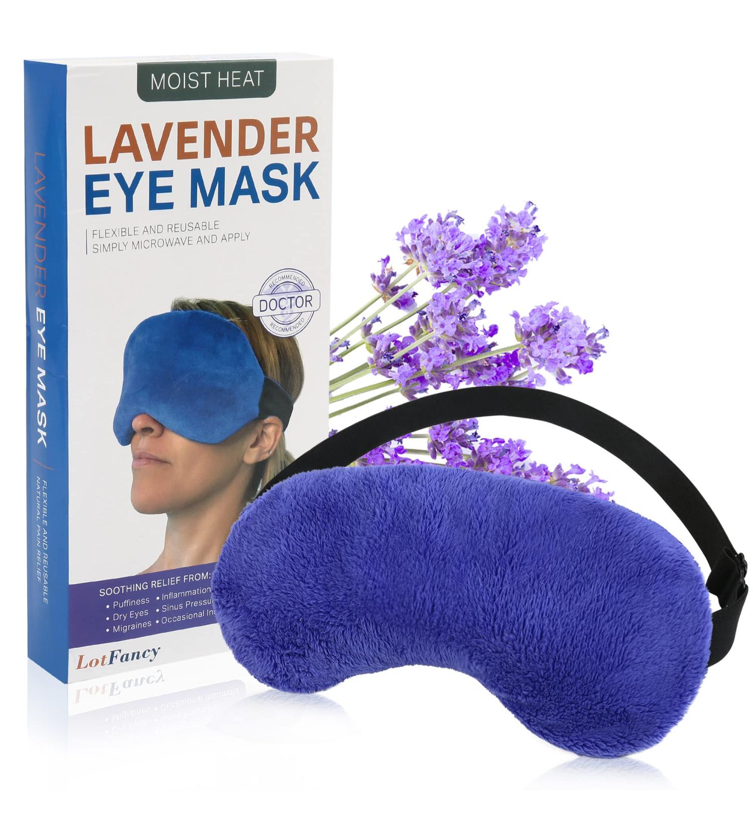 LotFancy Heated Eye Mask for Dry Eyes - Lavender Eye Compress for Hot Cold Therapy - Relief for Stye, Puffy Eyes, Migraine - Buy Online on GoSupps.com