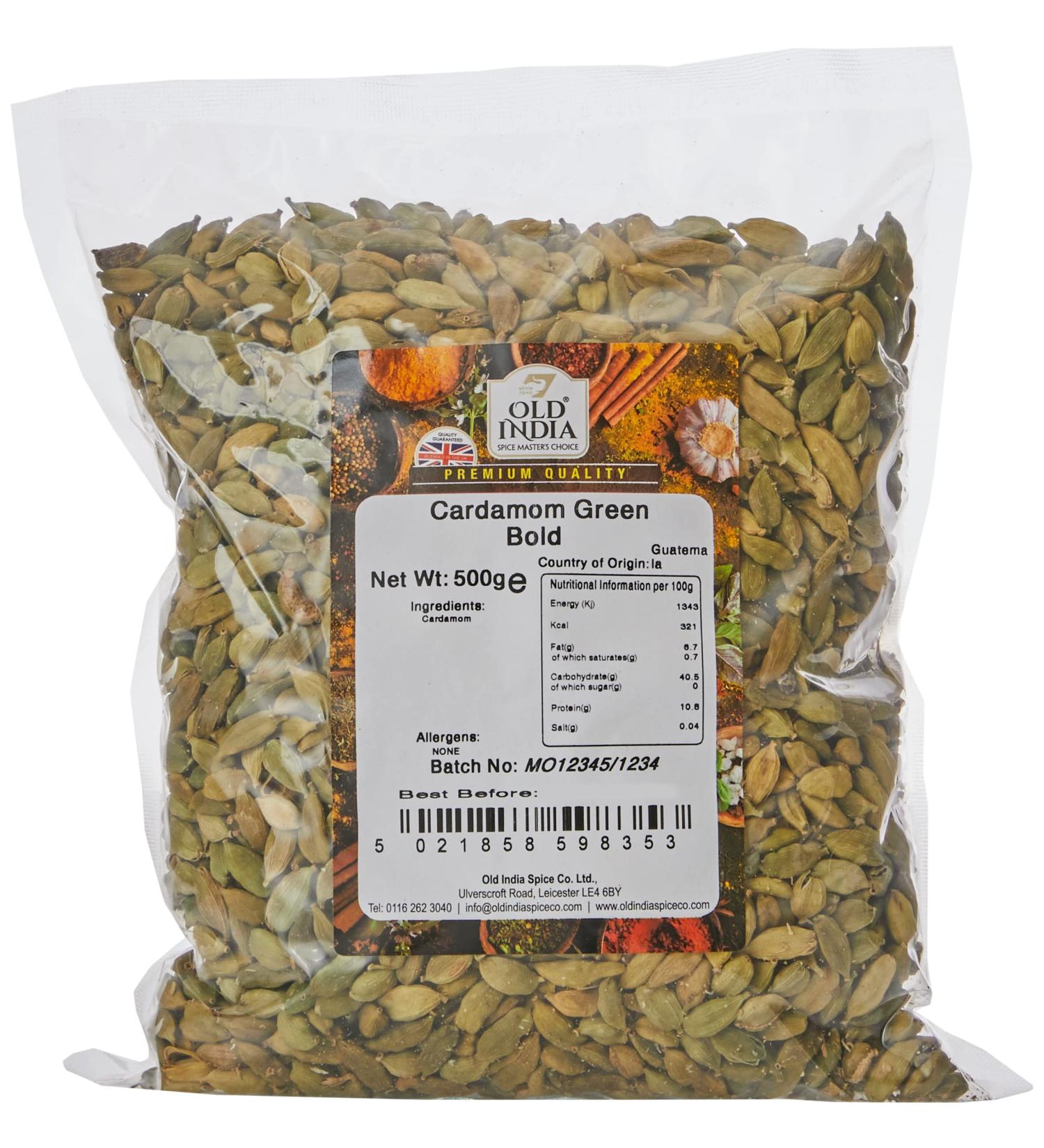 Old India Cardamom Green Bold 500g - Premium Quality Spices | Buy Online - Buy Online on GoSupps.com
