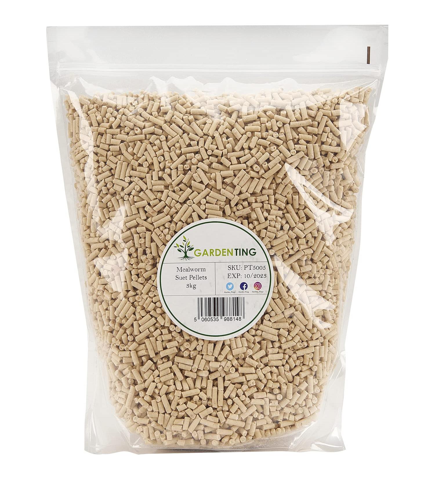 Garden Ting Mealworm Suet Pellets Wild Bird Food 3kg