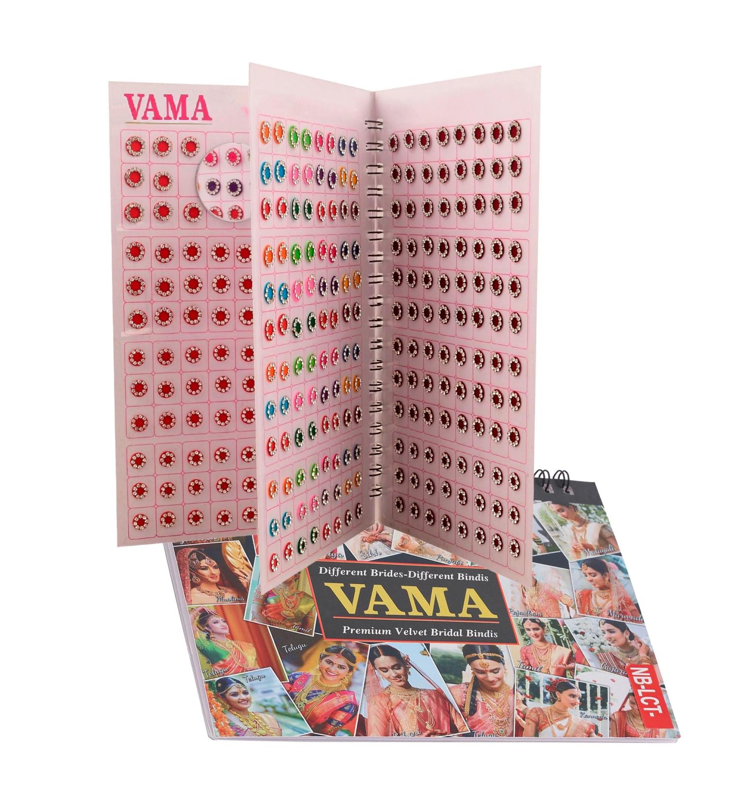 Buy VAMA Multicolor Forehead Kumkum Bindi Booklet for Women & Girls - 376 Gold & White Stone Bindis | International Shipping Available - Buy Online on GoSupps.com