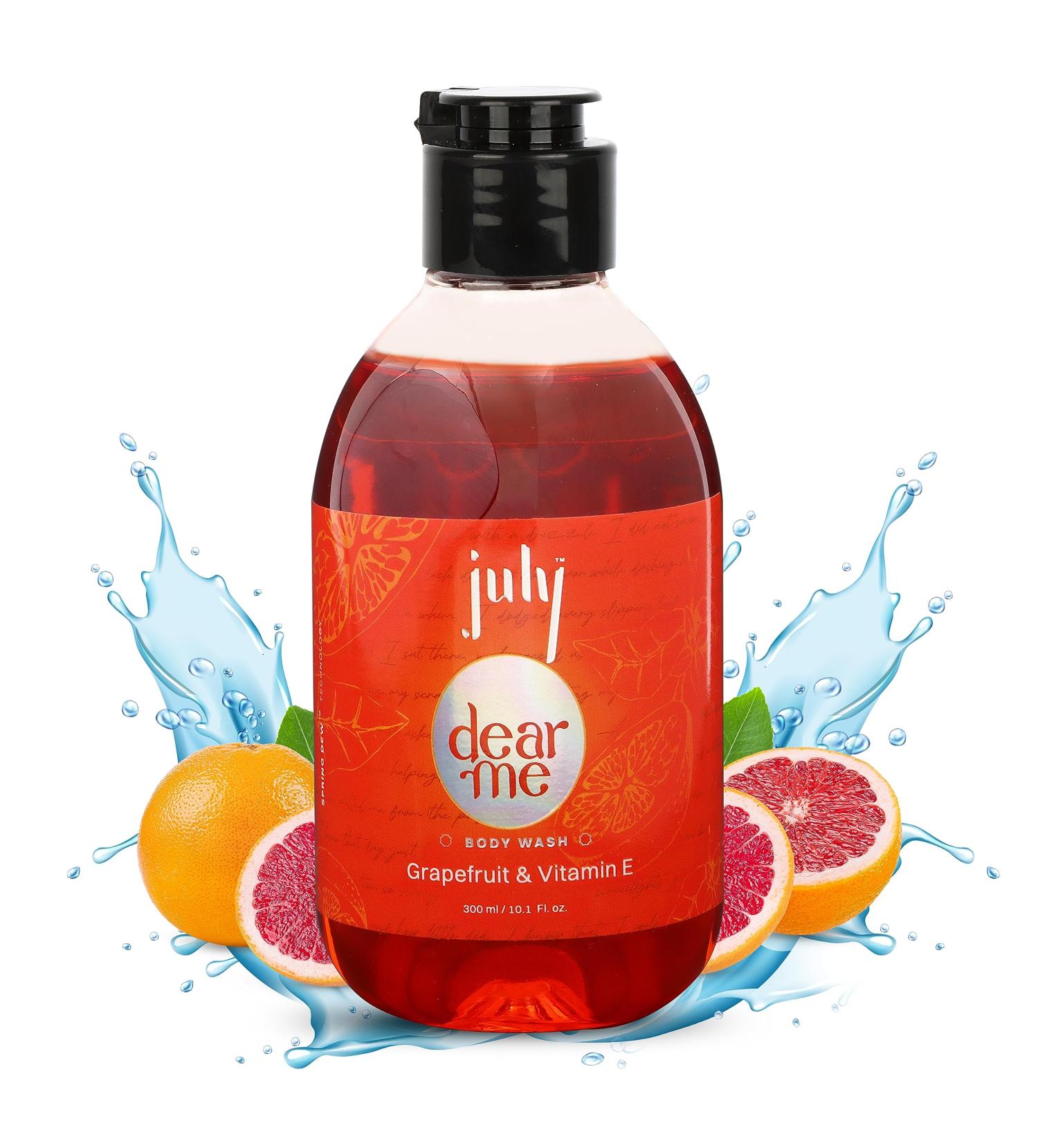 Buy July Dear Me Body Wash 300ml - Grapefruit & Vitamin E with Moisturizer | Long Lasting Fragrance & Exfoliating Shower Gel | Nourishing Body Wash for Women & Men | International Shipping Available - Buy Online on GoSupps.com