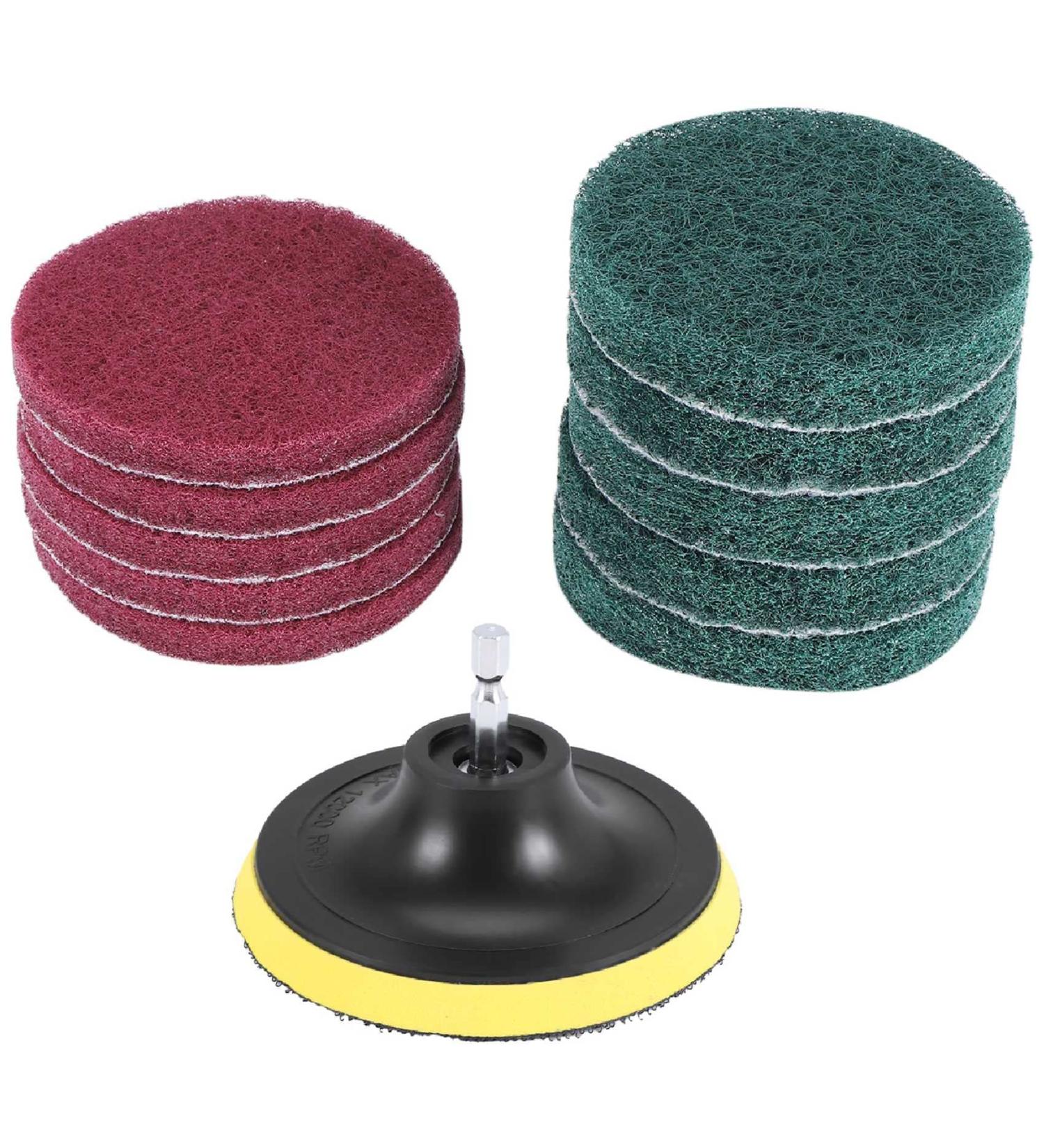 Hoadoek 11Pcs Power Scrubber Brush Set Polishing Pad for Drill Powered Brush Tile Scrubber Scouring Pads Cleaning Tool - Buy Online on GoSupps.com