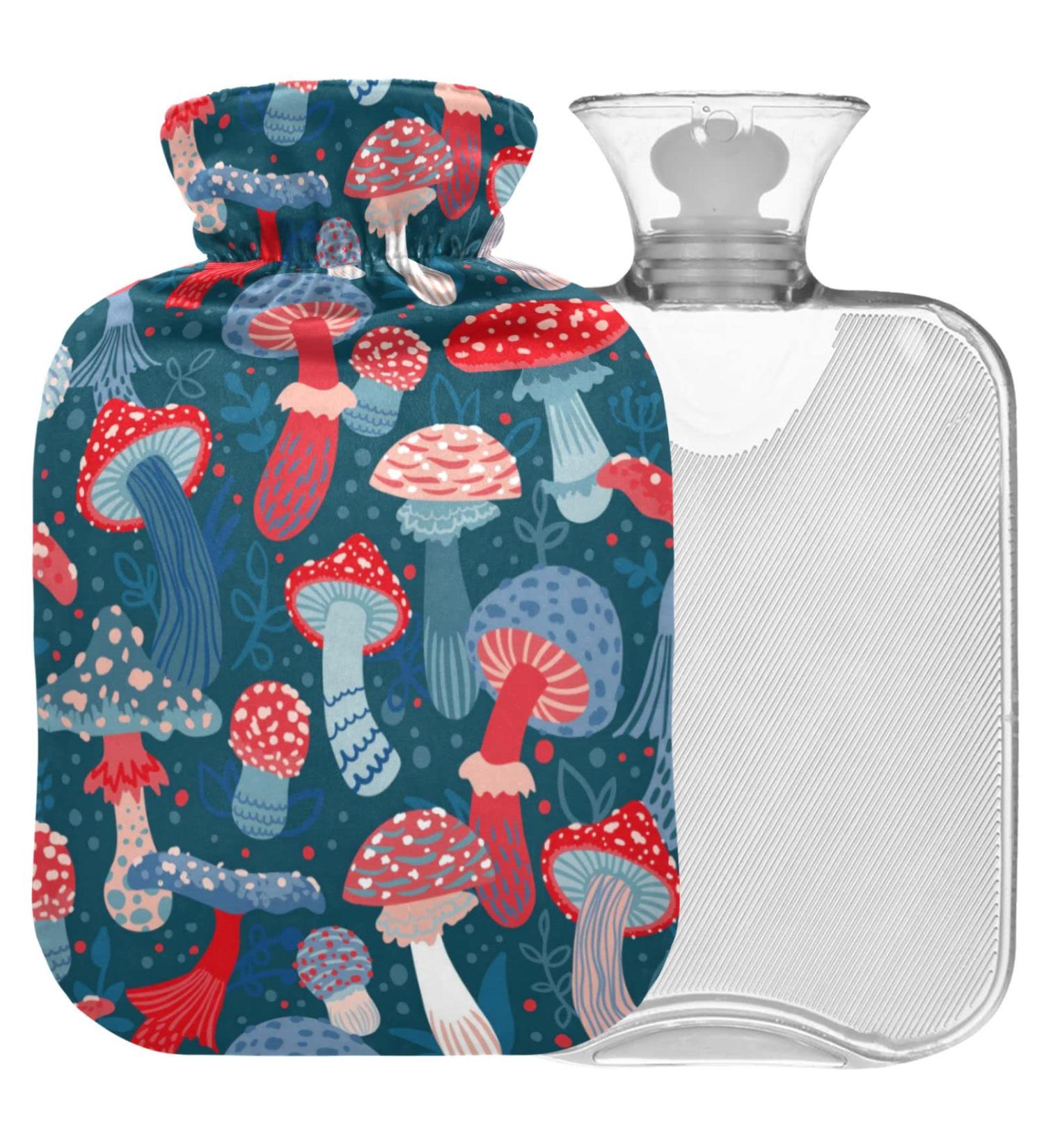 Buy Naanle Colorful Mushrooms Hot Water Bottle | 1L with Cover for Heat & Cold Therapy | Ideal for Bed Hands & Feet - International Shipping Available - Buy Online on GoSupps.com